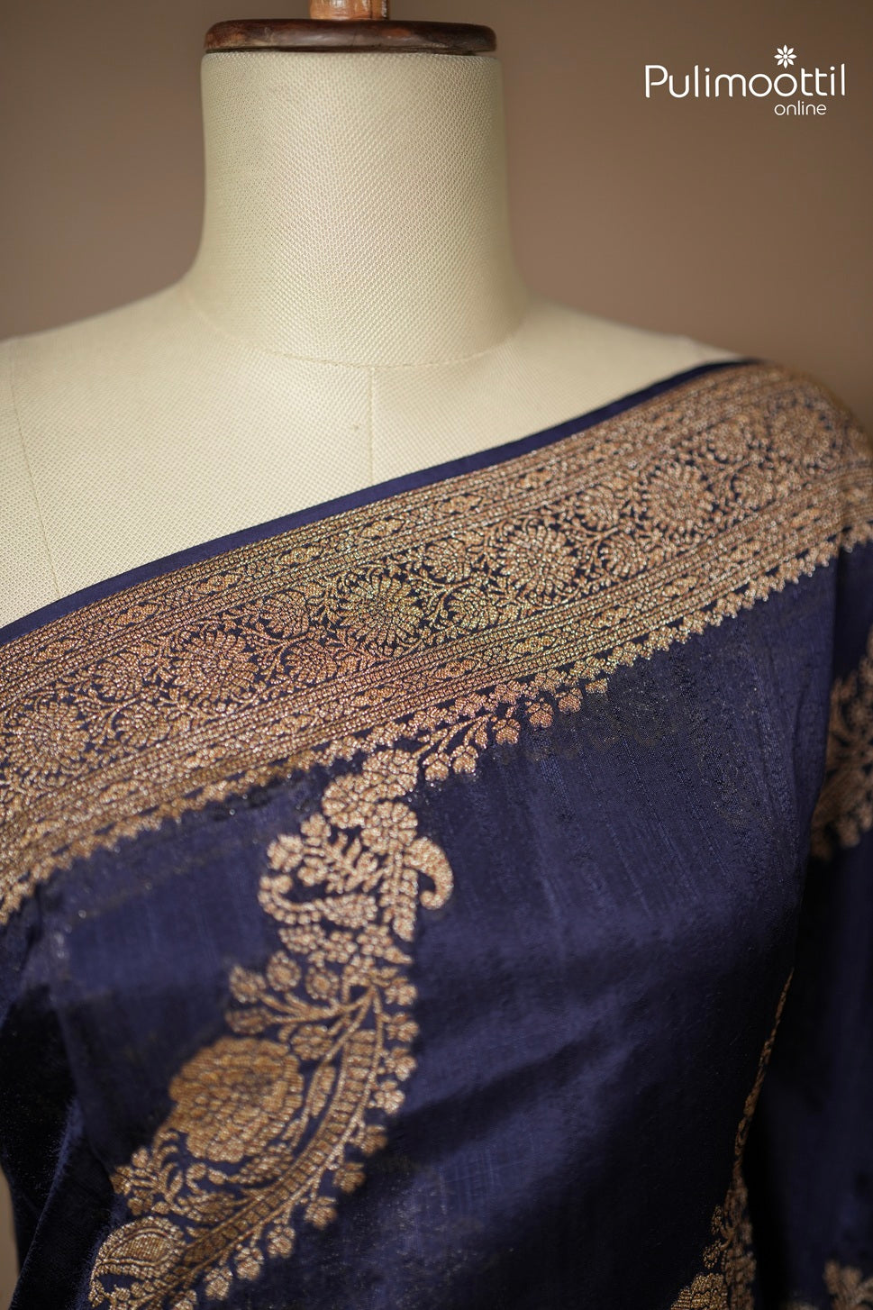 Dark Blue Colour Banarasi Saree