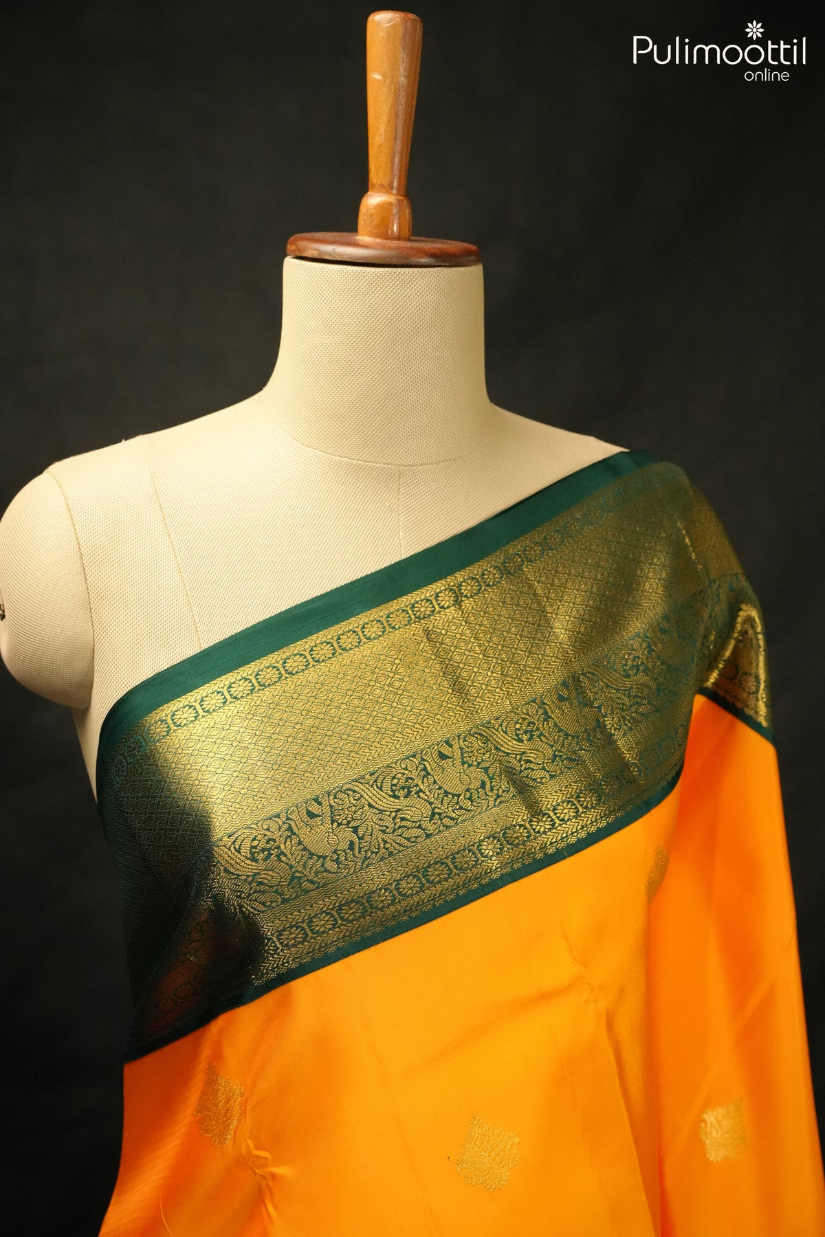 Turmeric Yellow Kanchipuram Designer Saree
