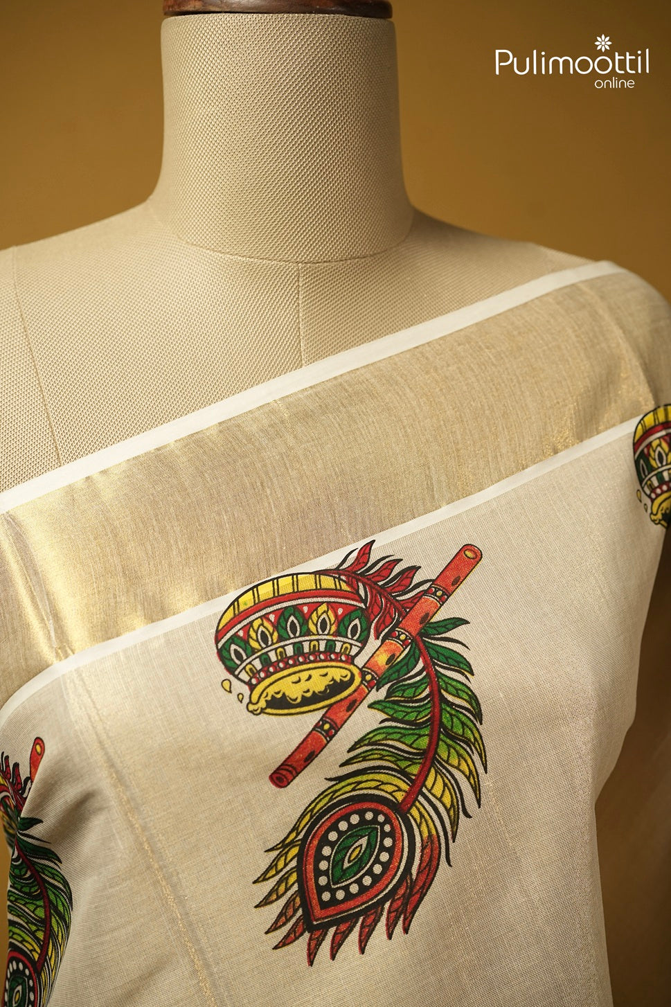 Kerala Traditional Golden Tissue Set Saree