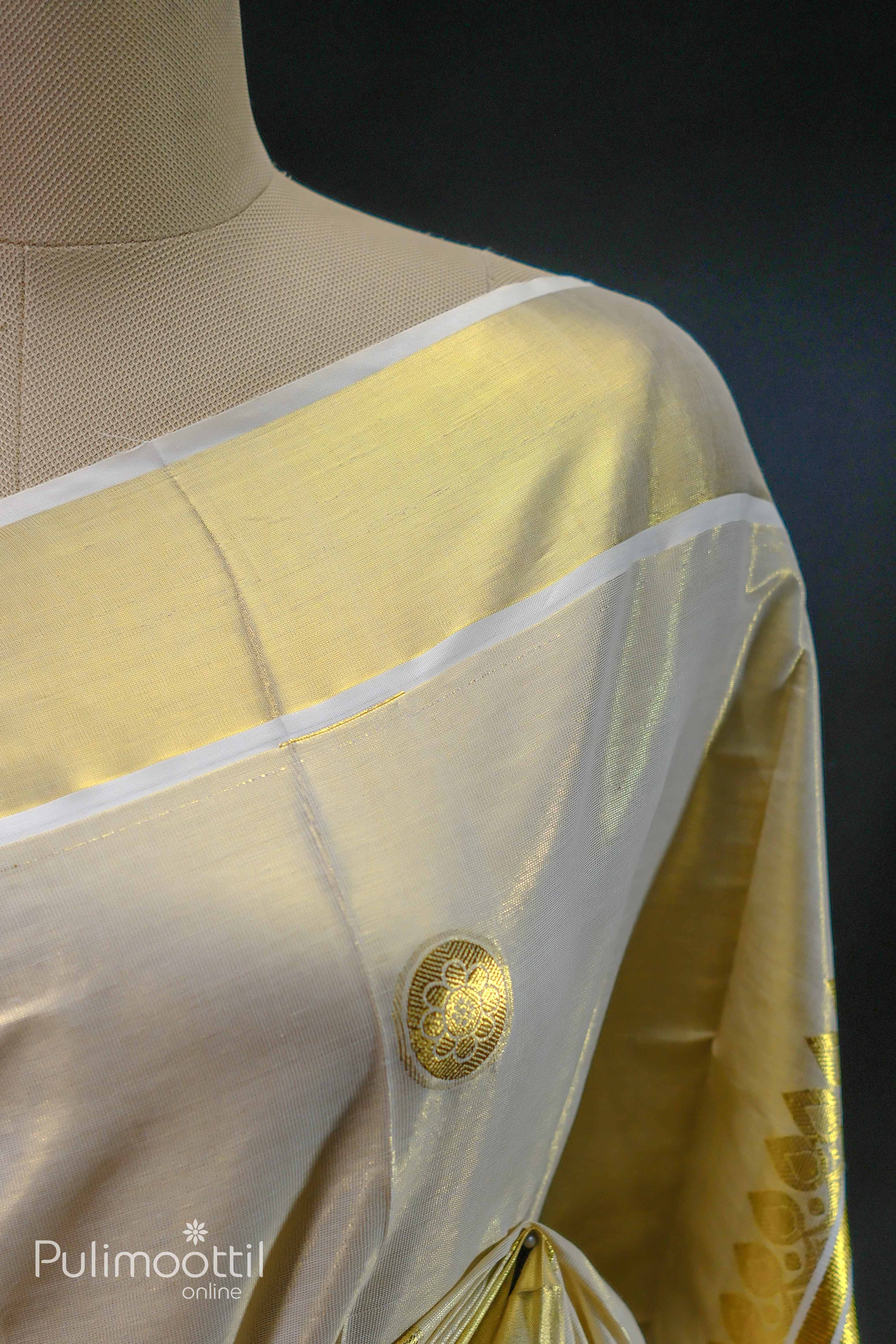Golden Tissue Kerala Onam Set Saree