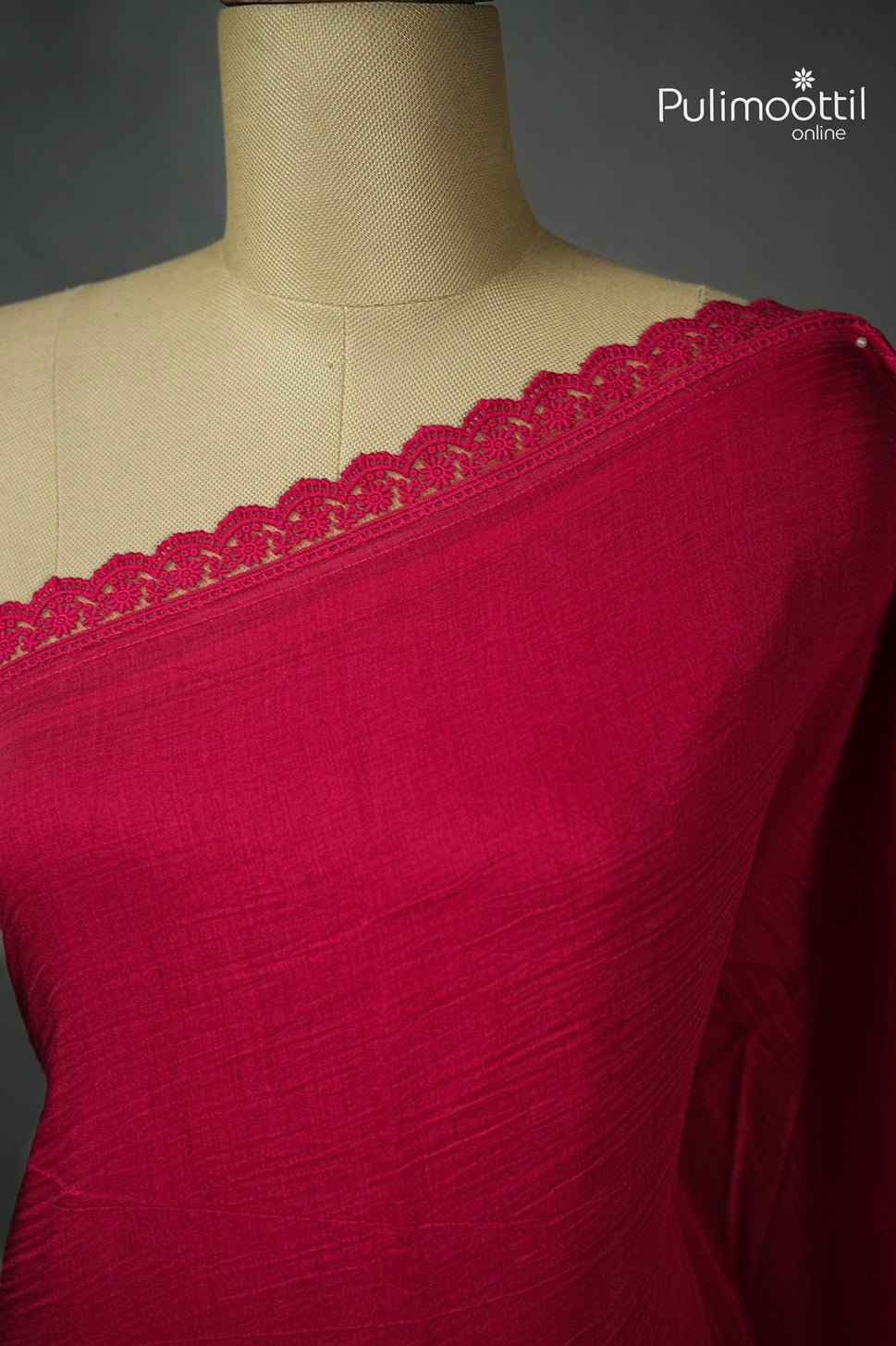 Rani Pink Colour Chanderi Saree