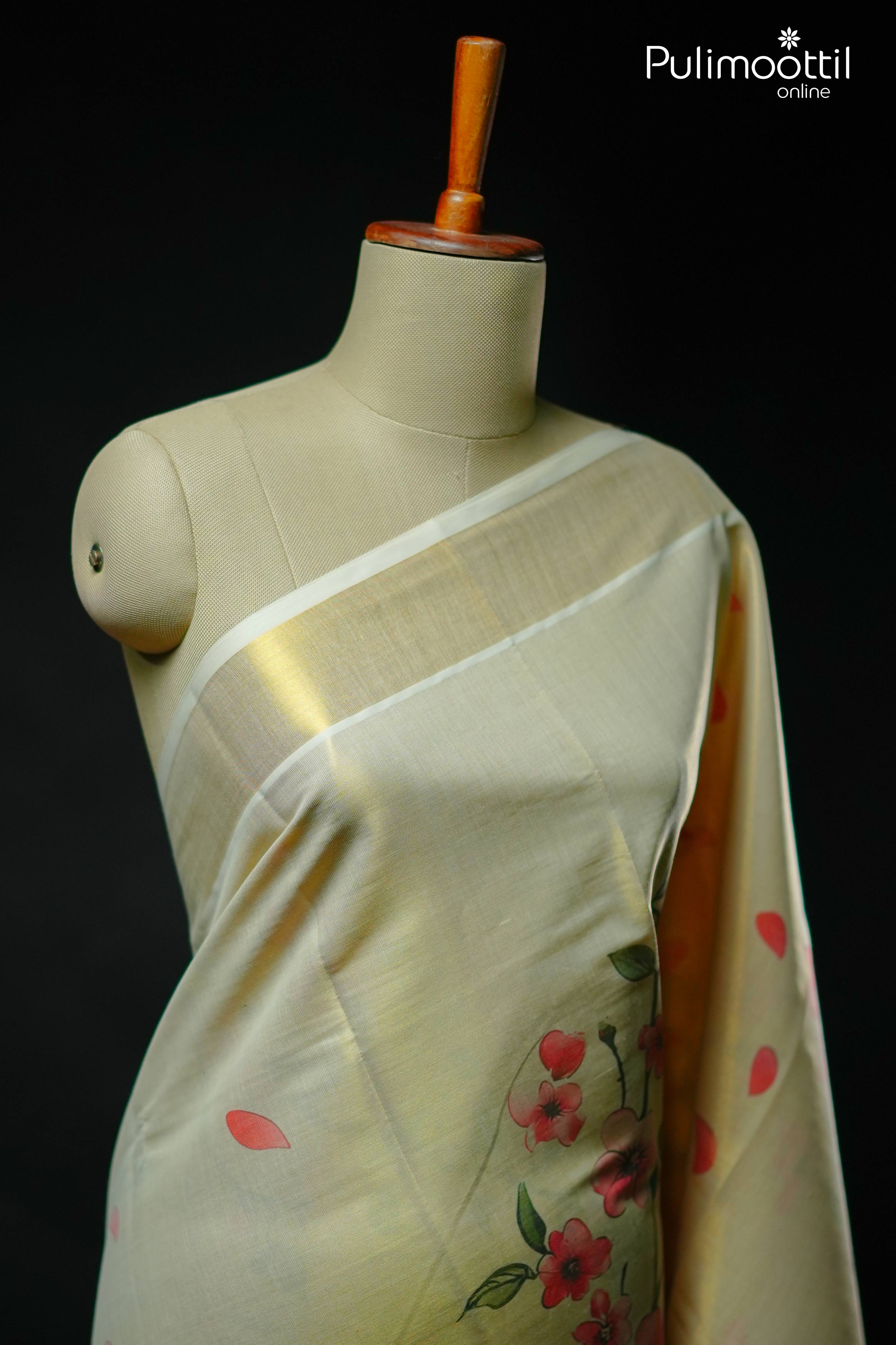 Golden Tissue Kerala Set Saree.