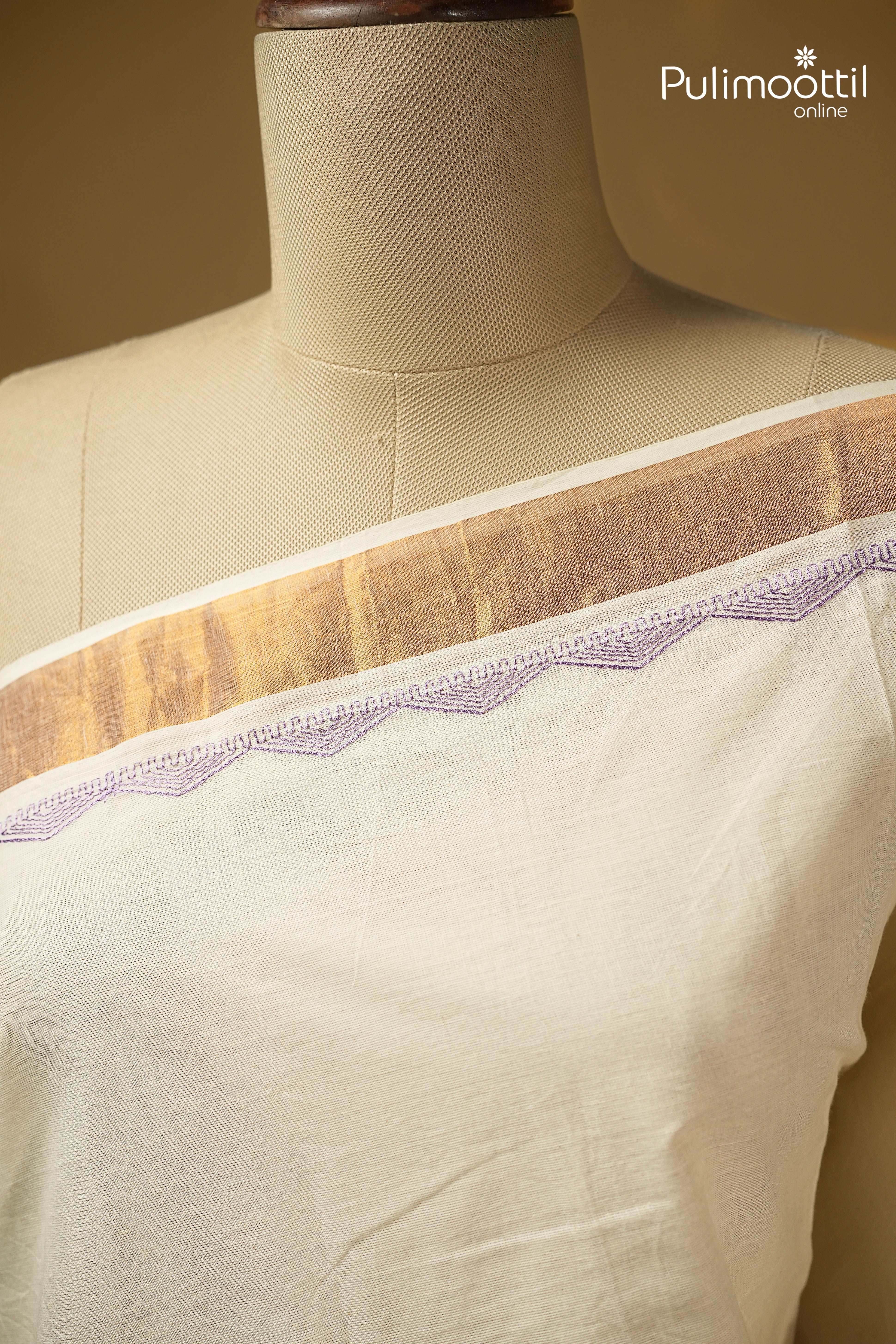 Offwhite Colour Kerala Traditional Cotton Set Saree