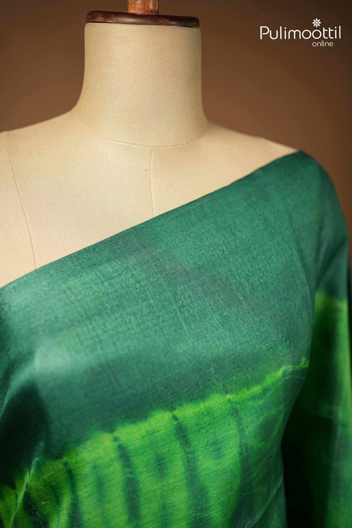 Peacock Green Colour Tussar Silk Saree