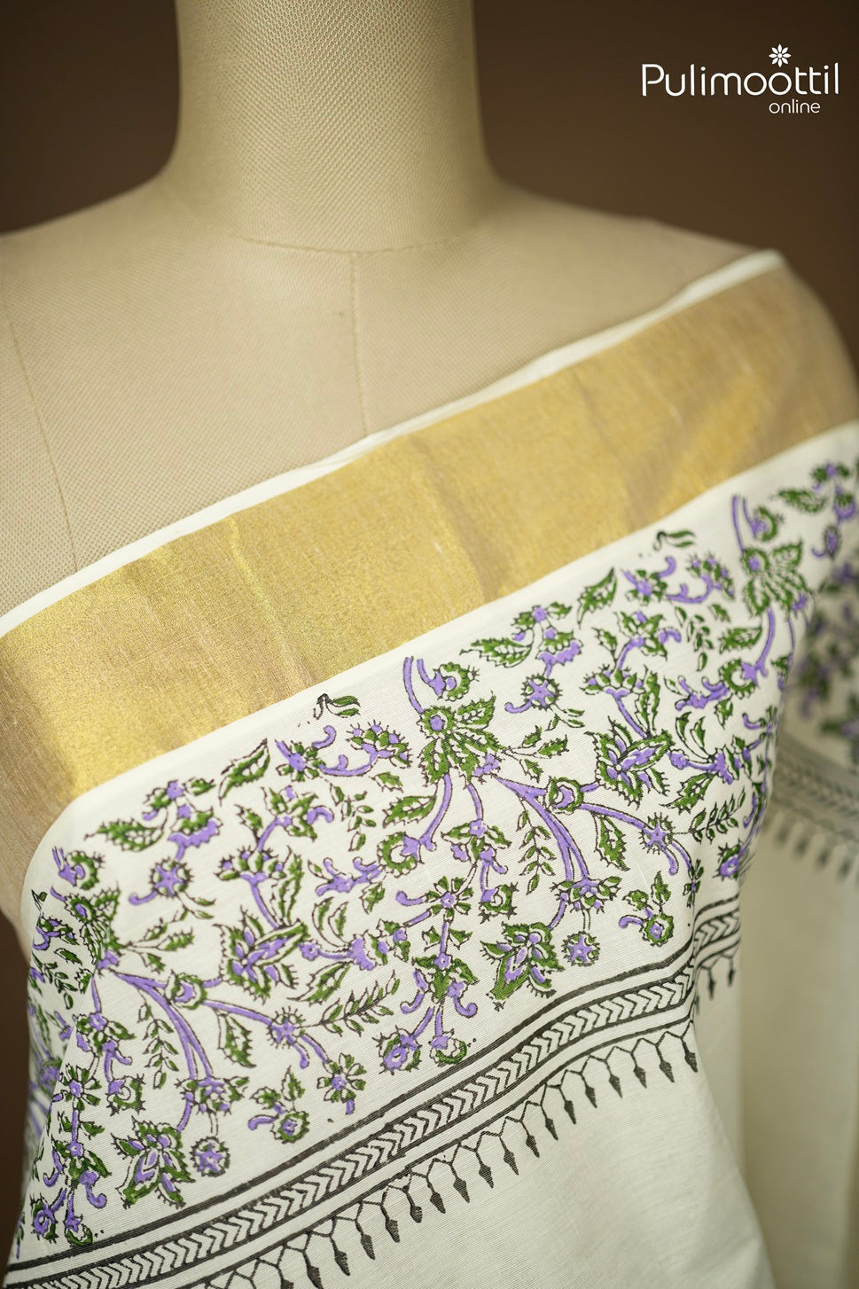 Kerala Traditional Golden Tissue Set Saree