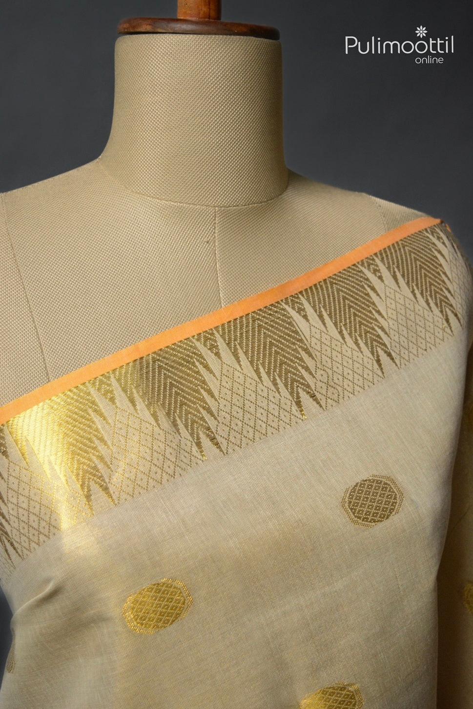 Kerala Traditional Golden Tissue Set Saree