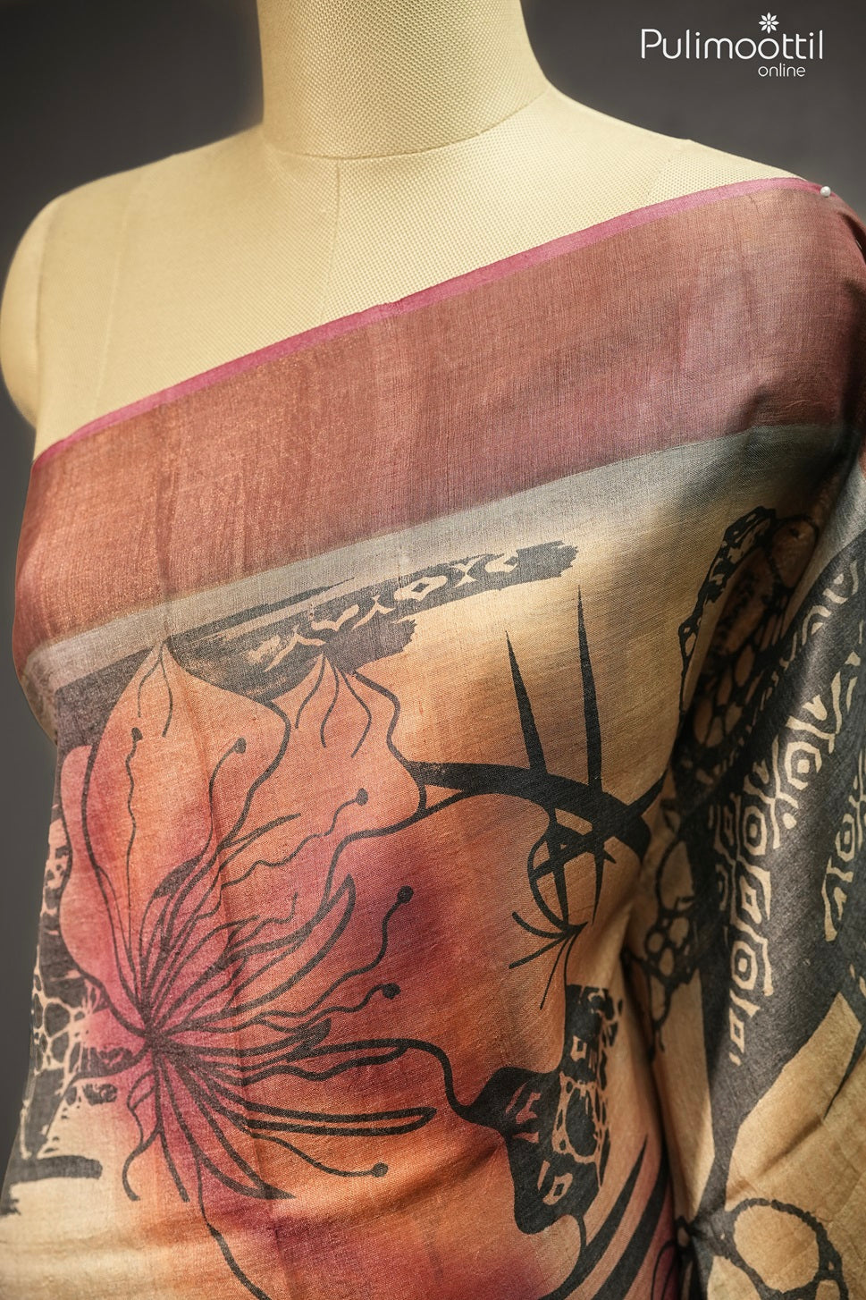 Multicolour Tussar Silk Saree