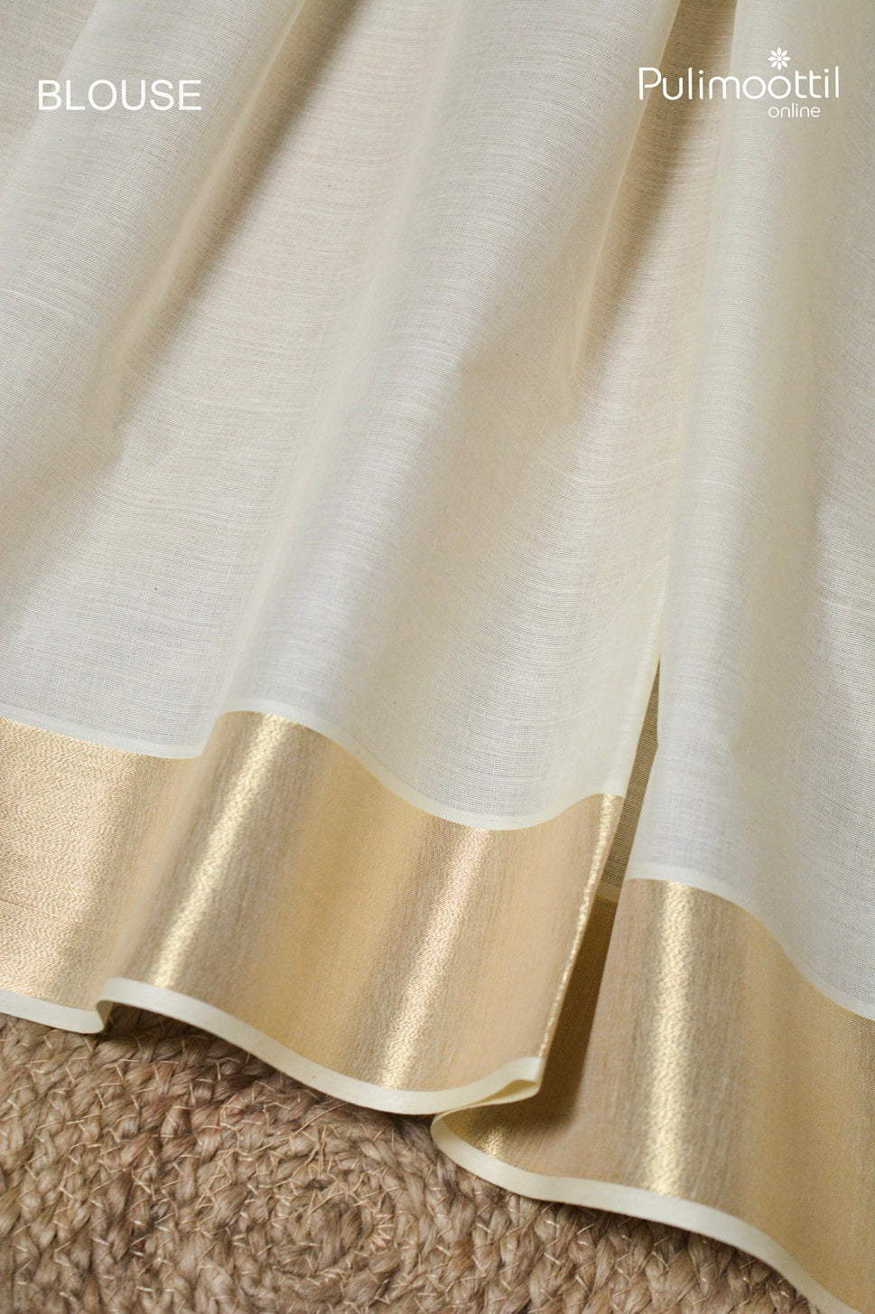 OffWhite Colour Kerala Traditional Cotton Set Saree