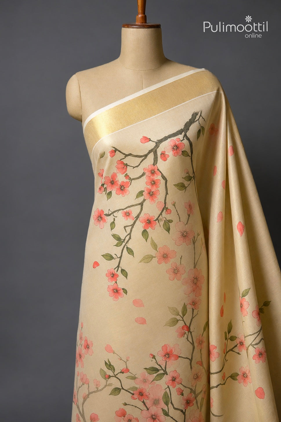 Kerala Traditional Golden Tissue Set Saree
