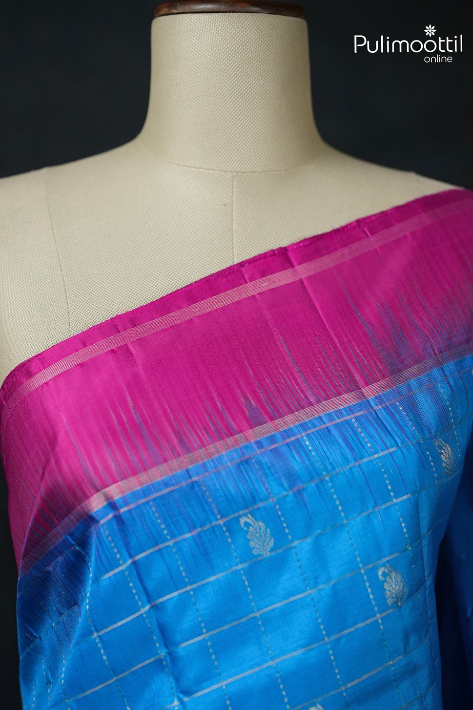 Sky Blue Colour Kanchipuram Designer Saree