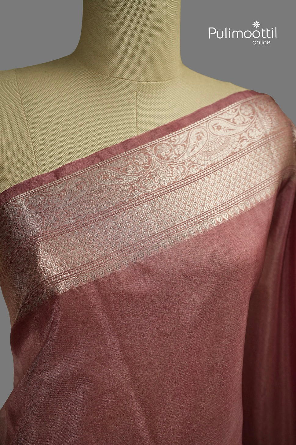 Onion Colour Organza Fancy Saree
