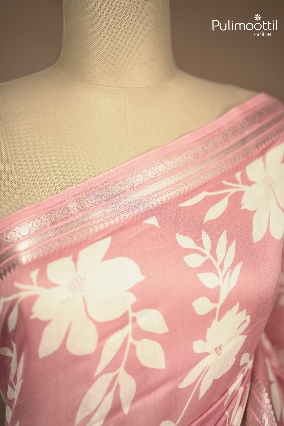 Peach Colour Chanderi Saree