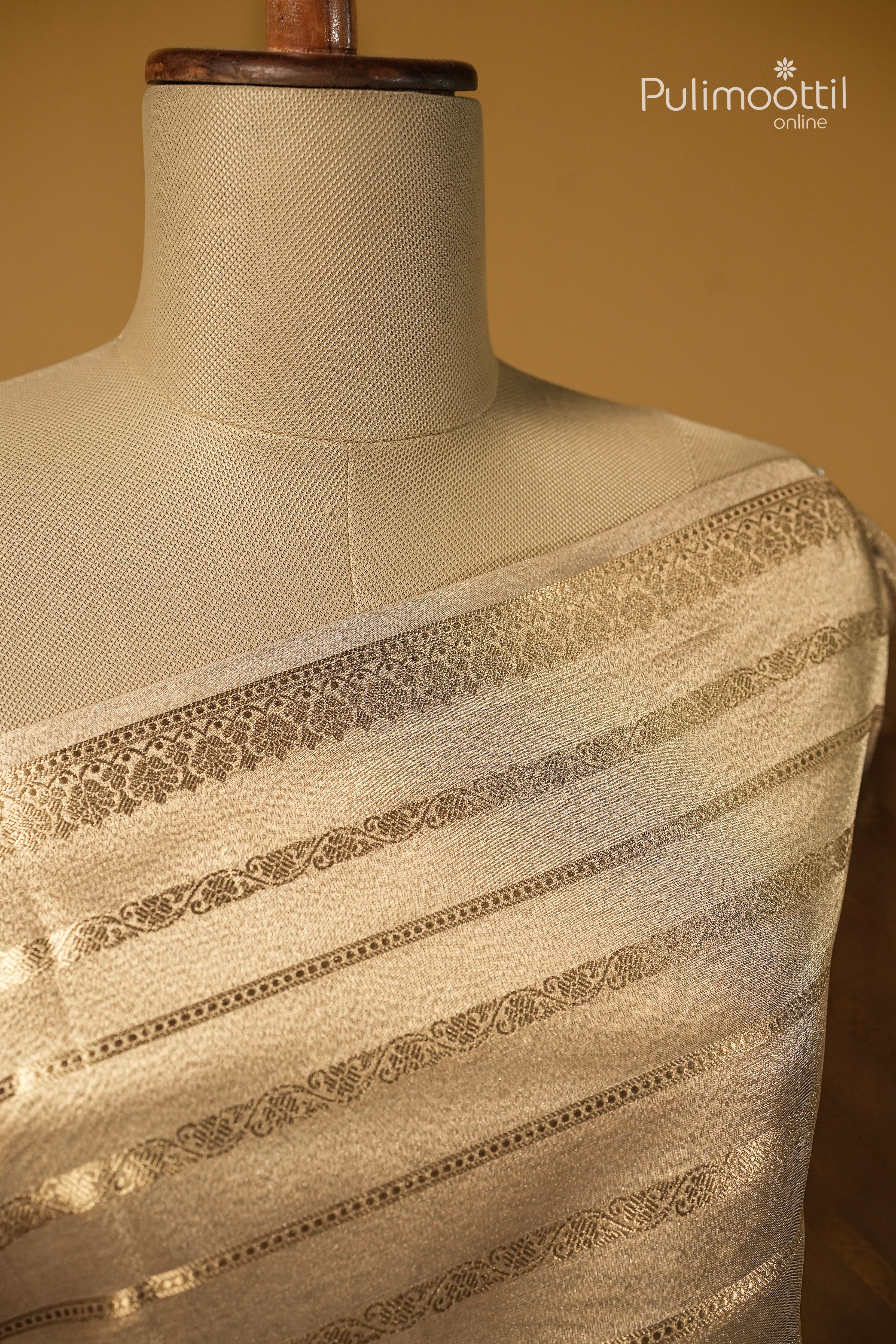 Kerala Traditional Golden Tissue Saree