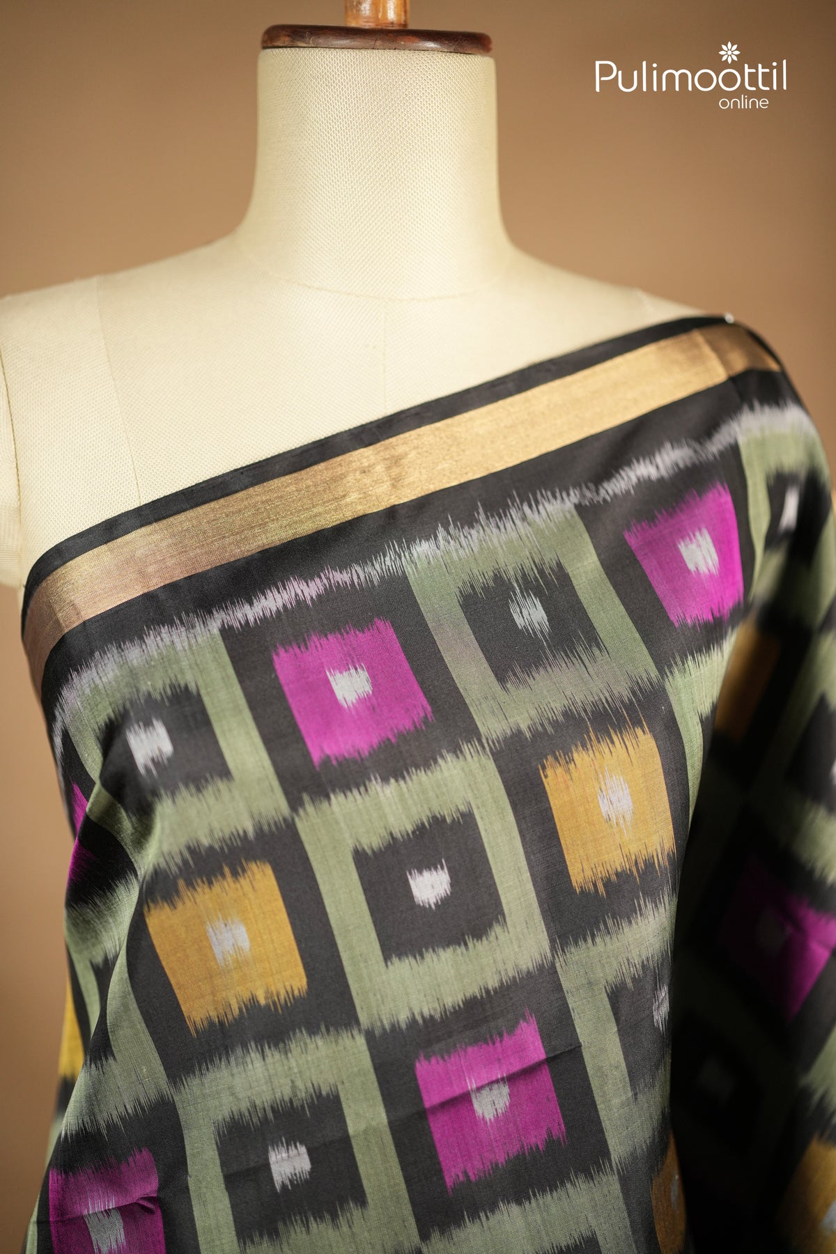 Black Colour Kanchipuram Soft Silk Saree