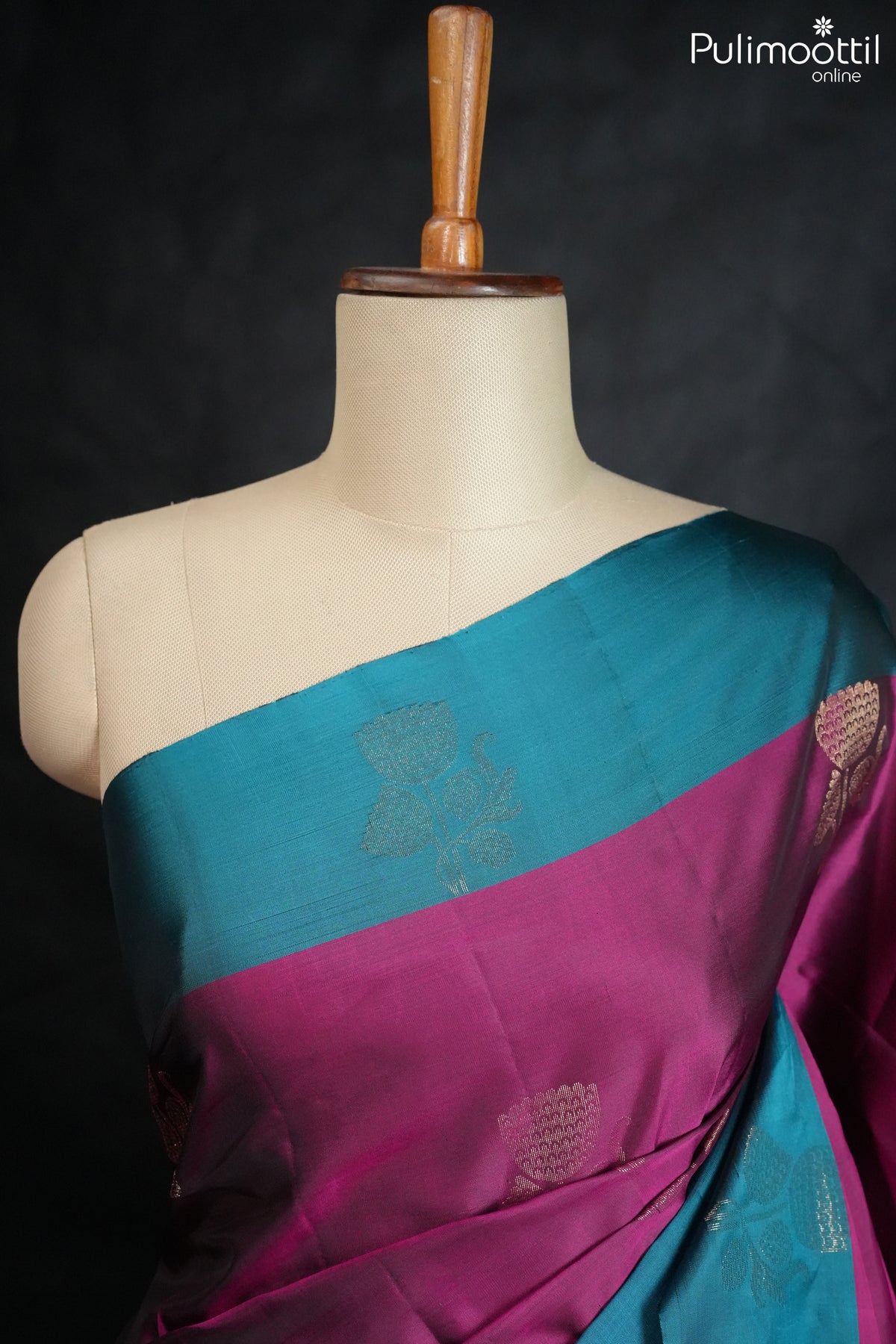 Magenta Colour Kanchipuram Soft Silk Saree