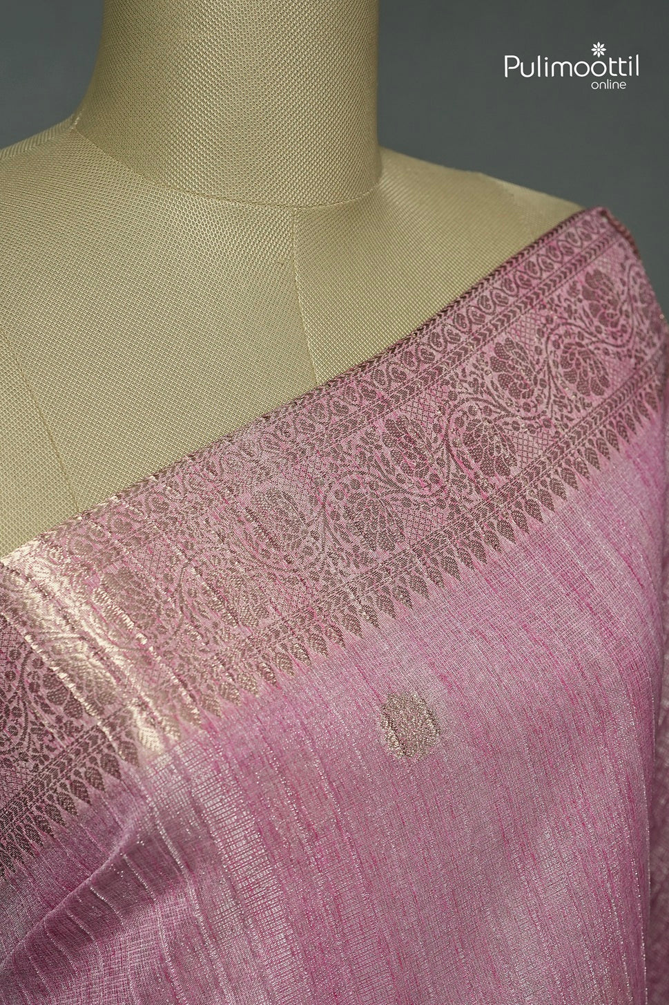 Light Pink Colour Semi Tissue Saree