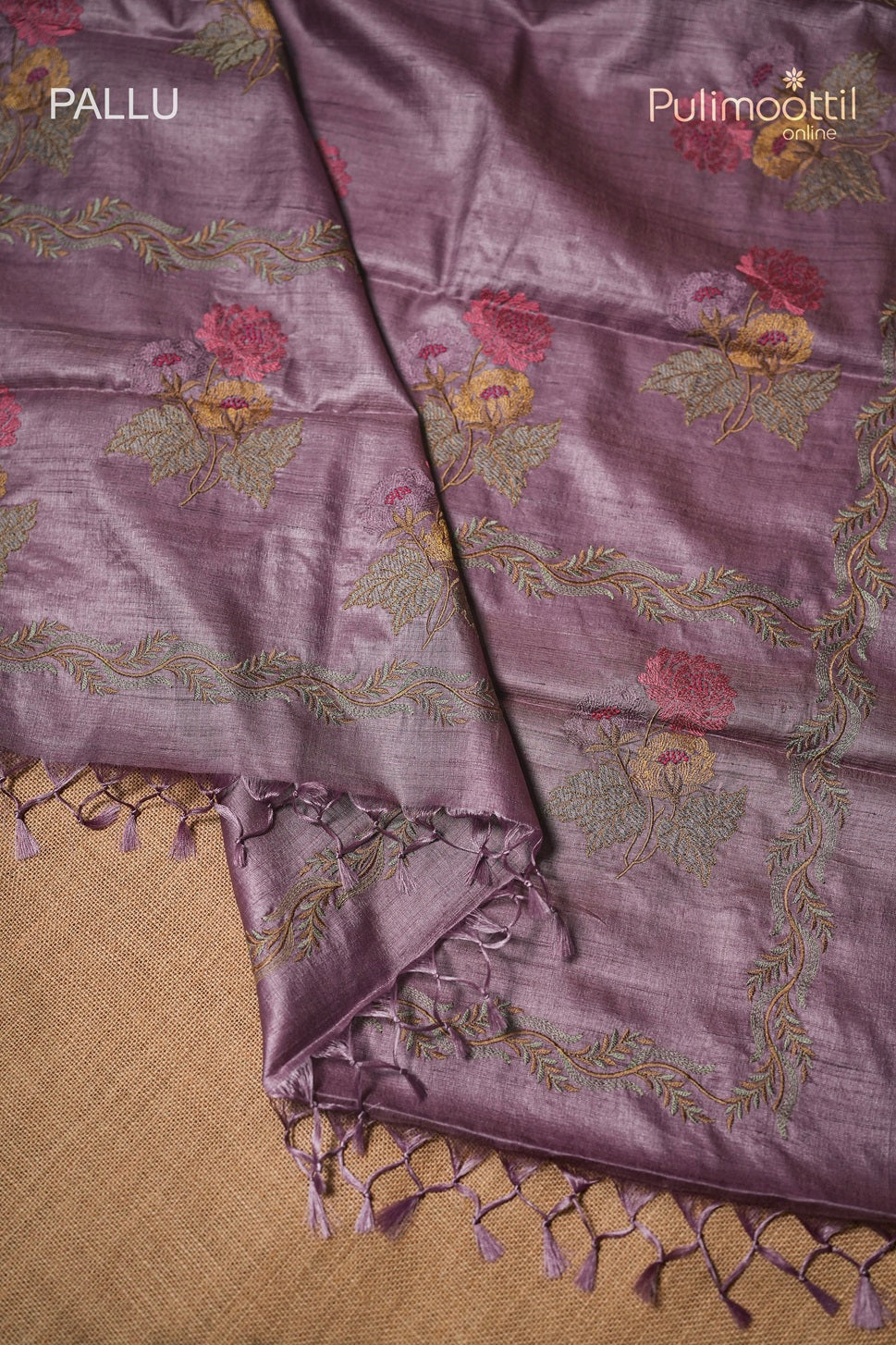 Dark Lavender Colour Jute Silk Saree