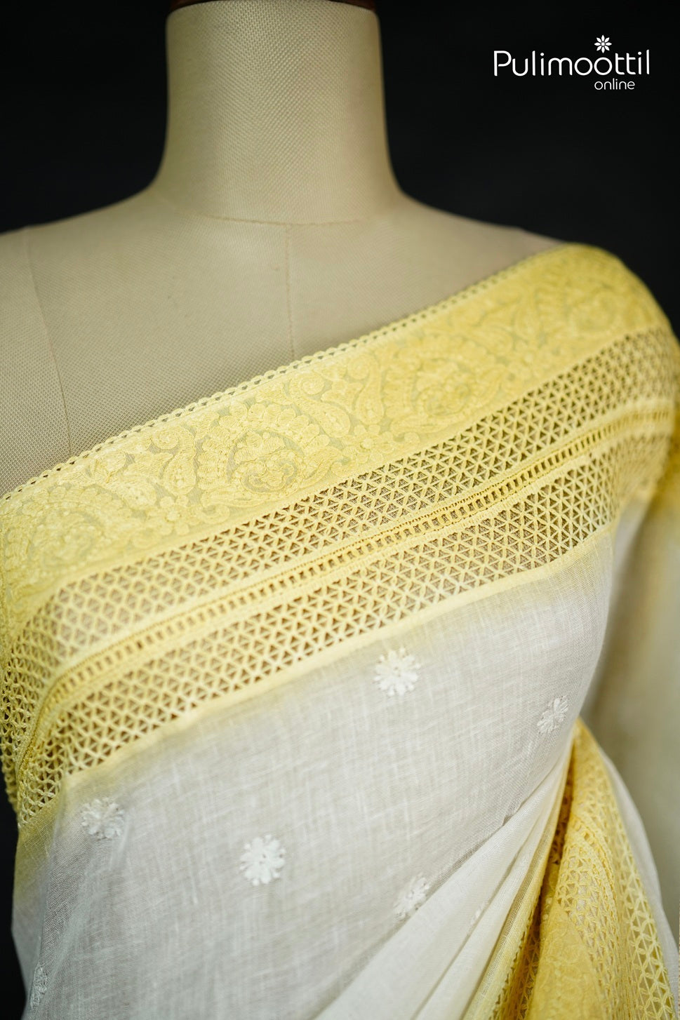 Offwhite Colour Linen Saree