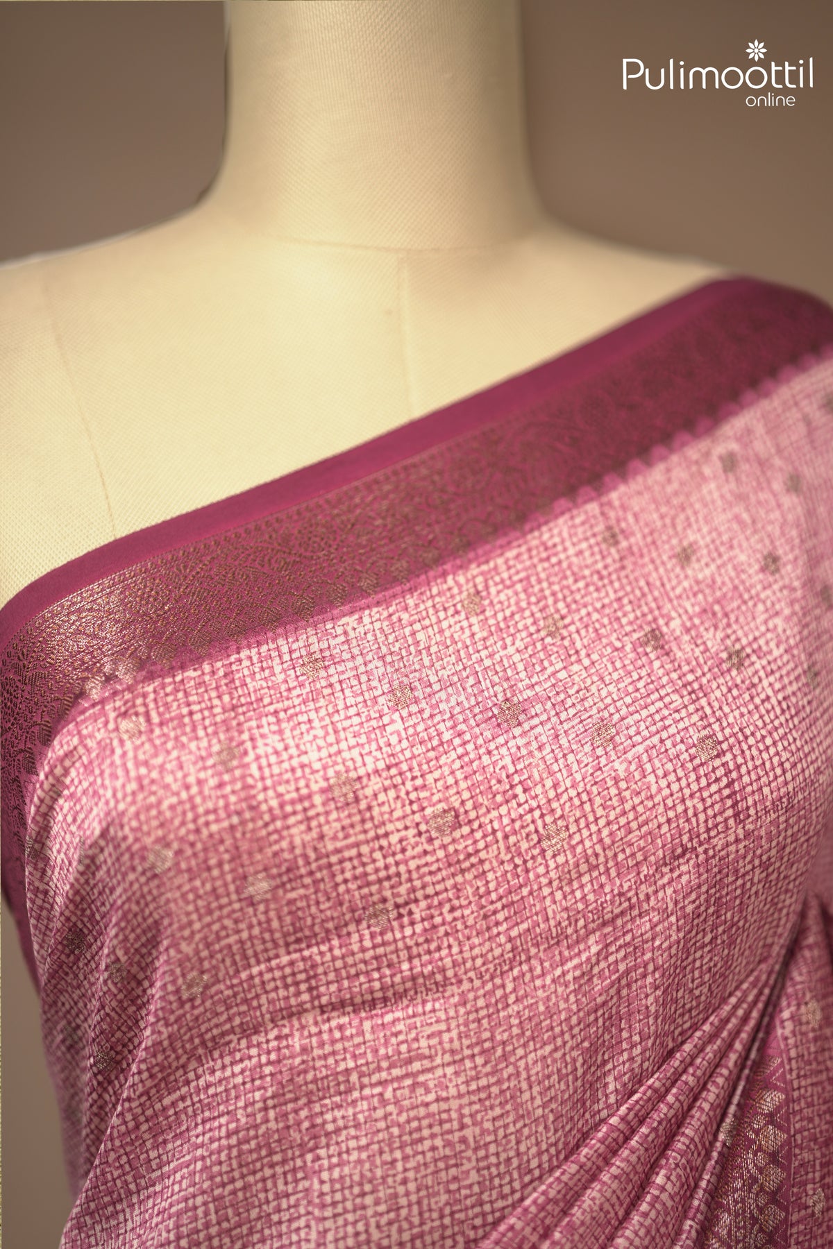 Onion Pink Colour Chanderi Saree