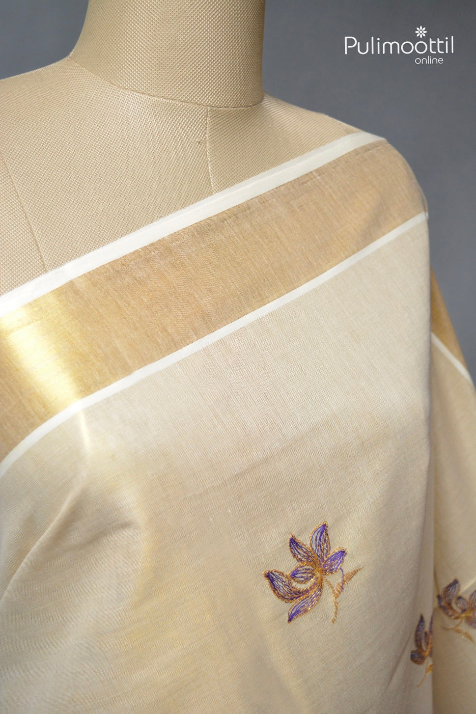 Kerala Traditional Golden Tissue Set Saree