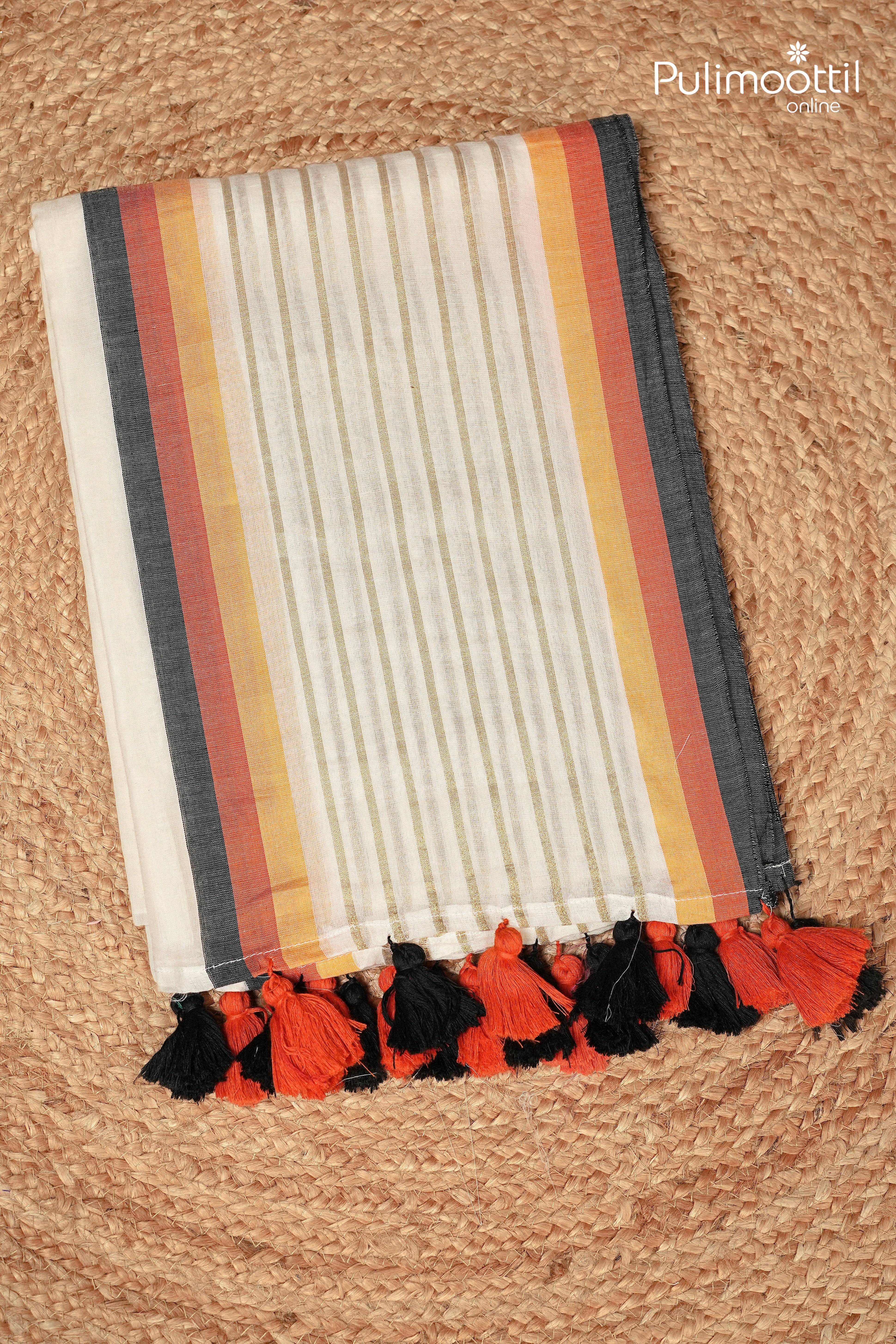 Offwhite Colour Mul Cotton Saree