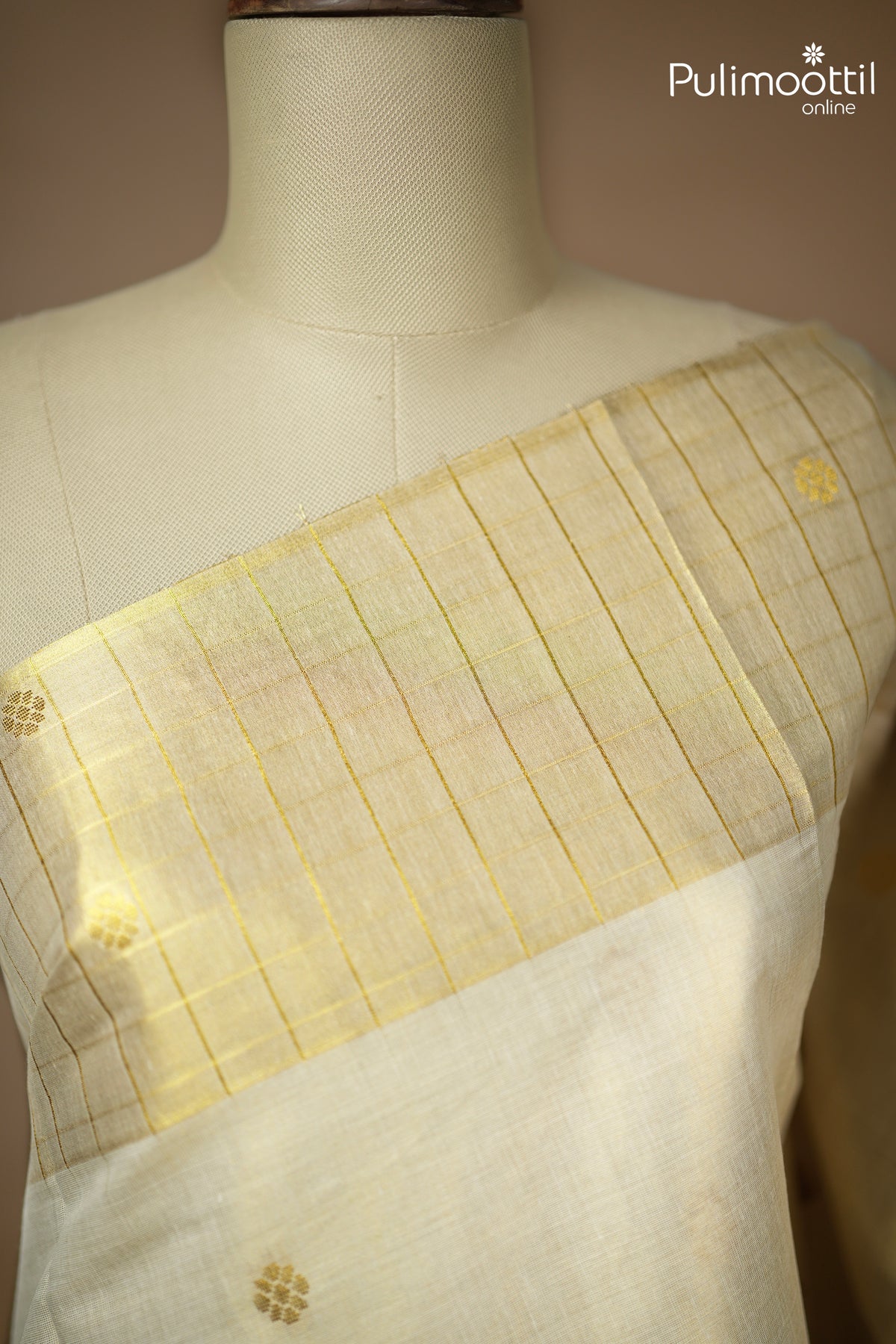 Kerala Traditional Golden Tissue Set Saree