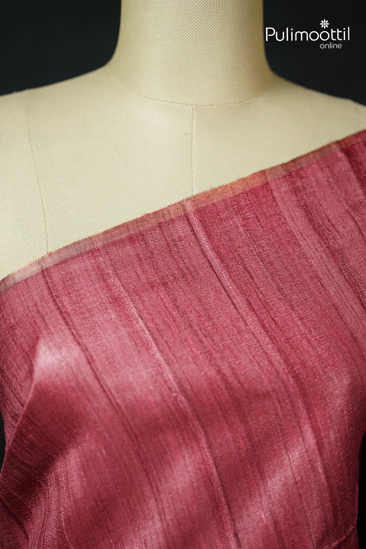 Pastel Wine Colour Jute Silk Saree