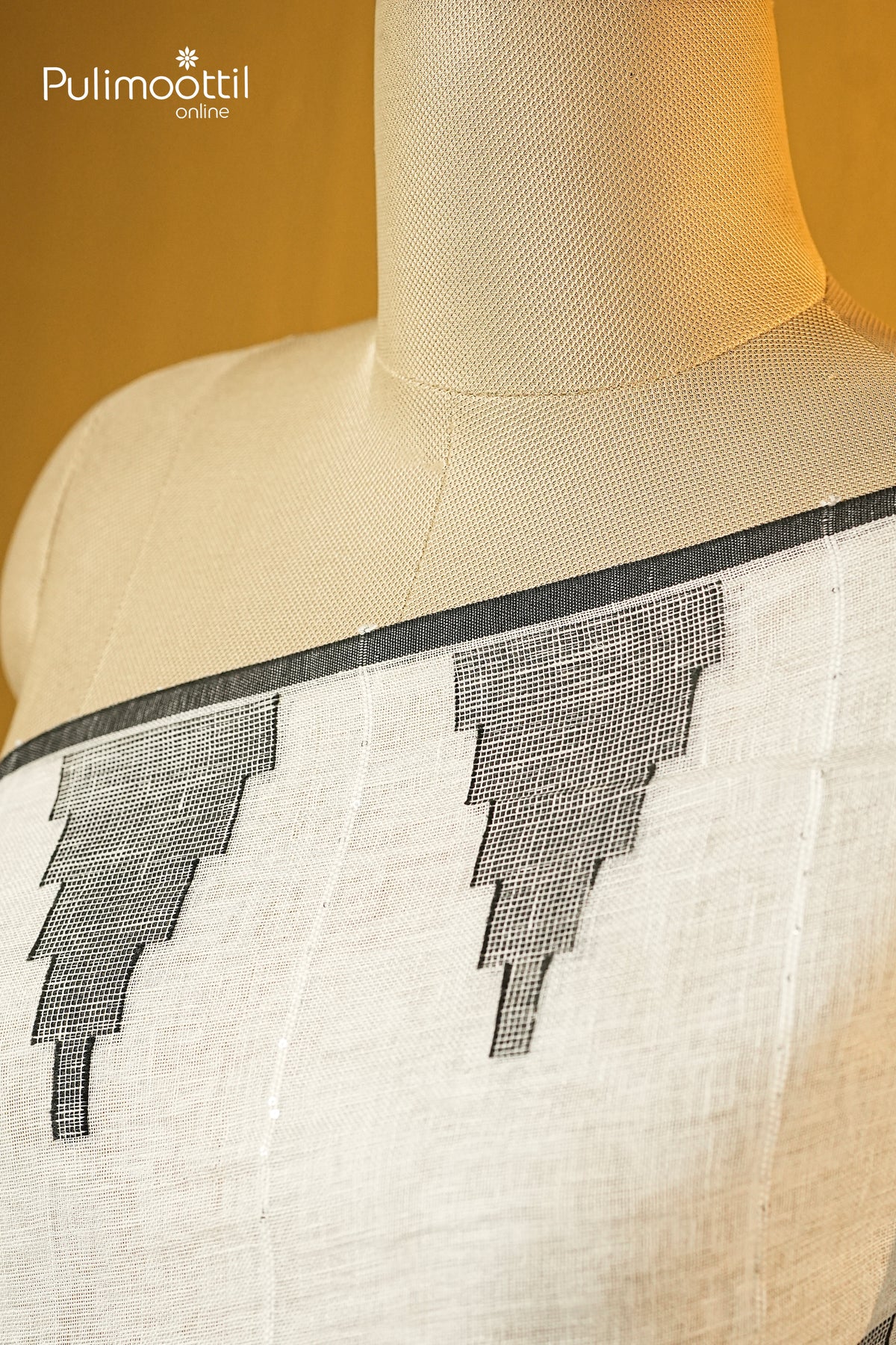 White Colour Linen Saree
