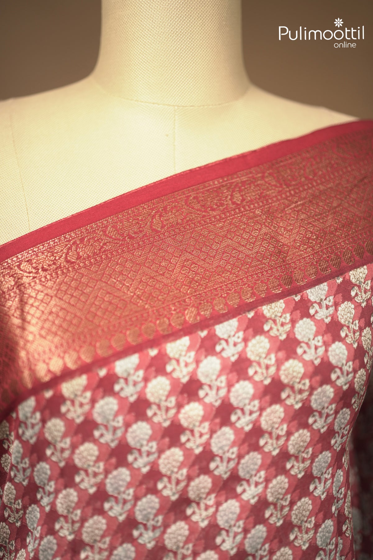 Brick Colour Chanderi Saree