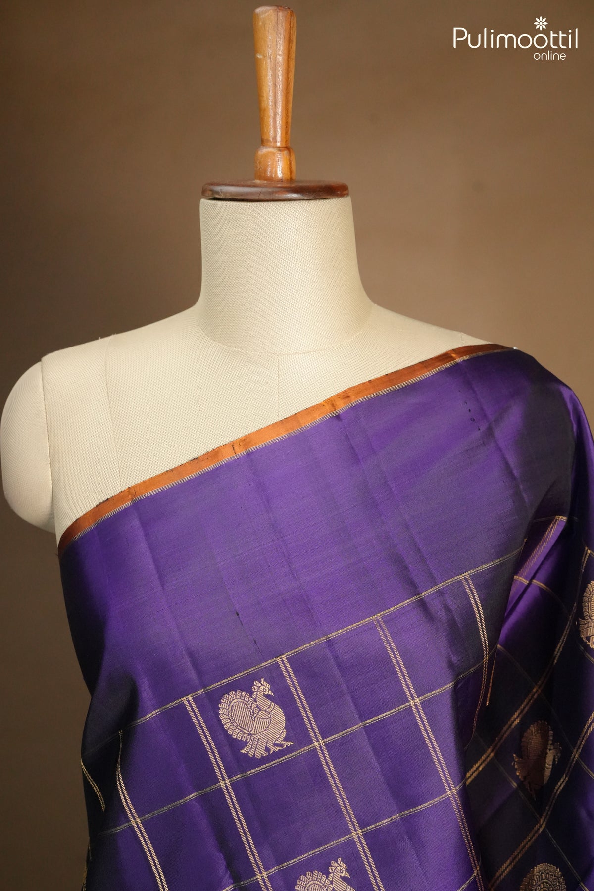 Dark Violet Colour Kanchipuram Designer Saree
