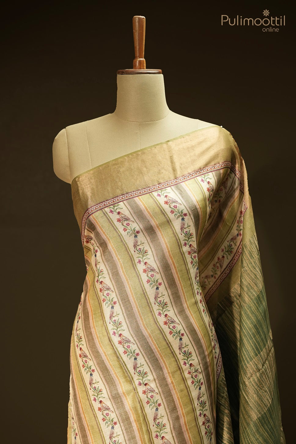 Multicolour Tussar Silk Saree
