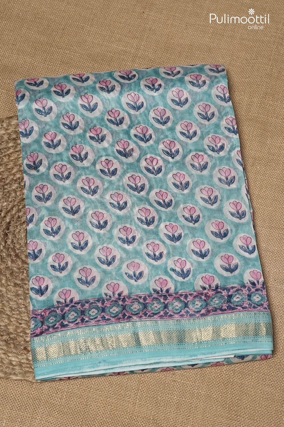 Light Peacock Colour Chanderi Saree
