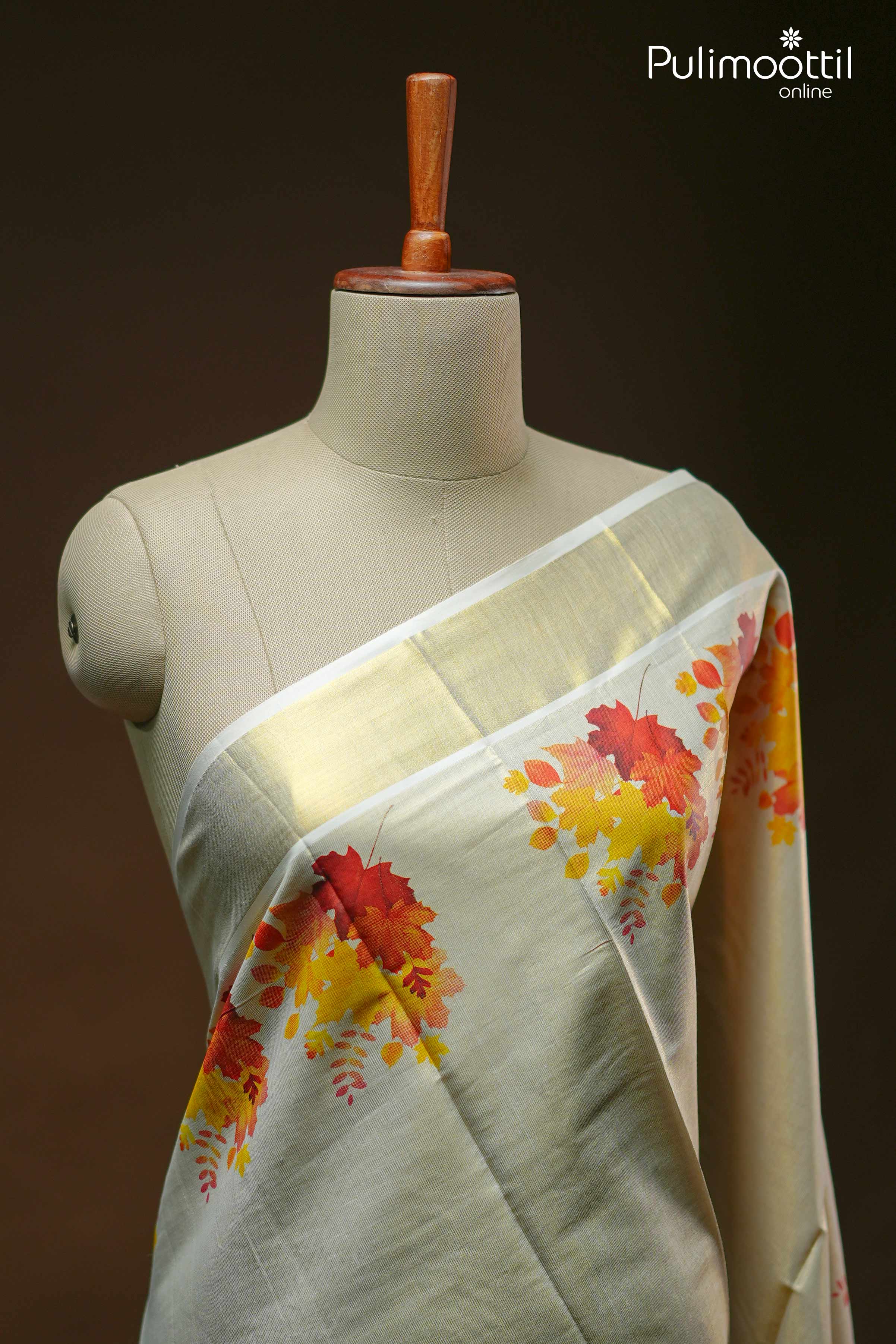 Golden Tissue Kerala Set Saree.