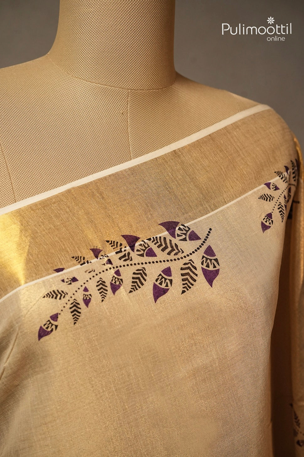 Kerala Traditional Golden Tissue Set Saree
