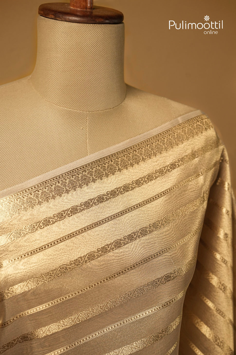 Kerala Traditional Golden Tissue Saree