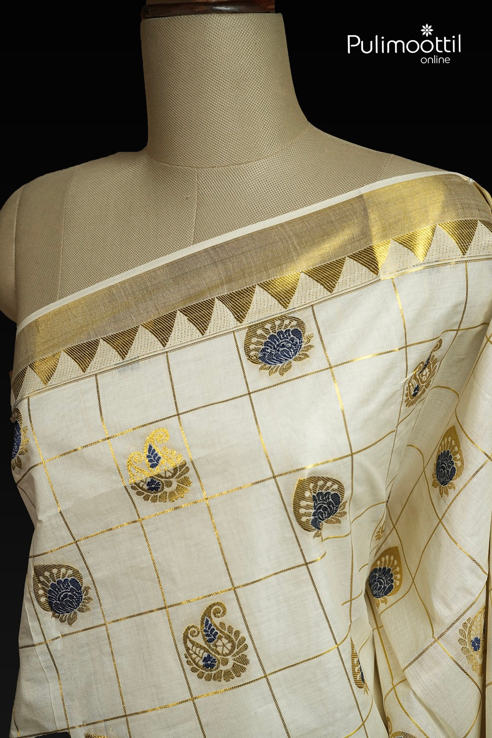 Off White Colour Kerala Traditional Set Saree