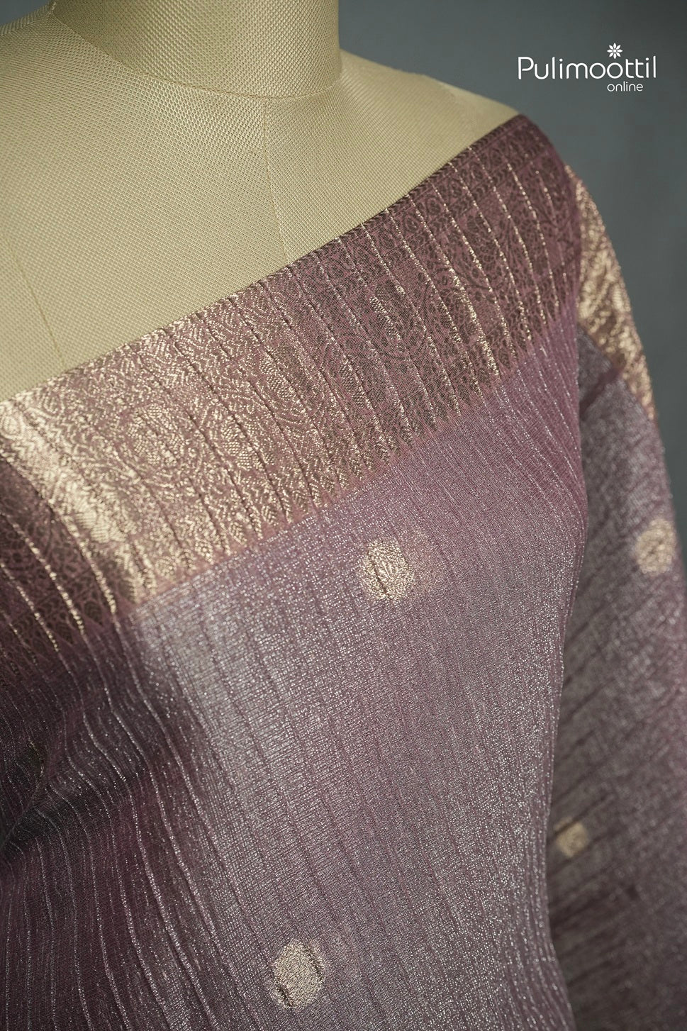 Onion Colour Semi Tissue Saree