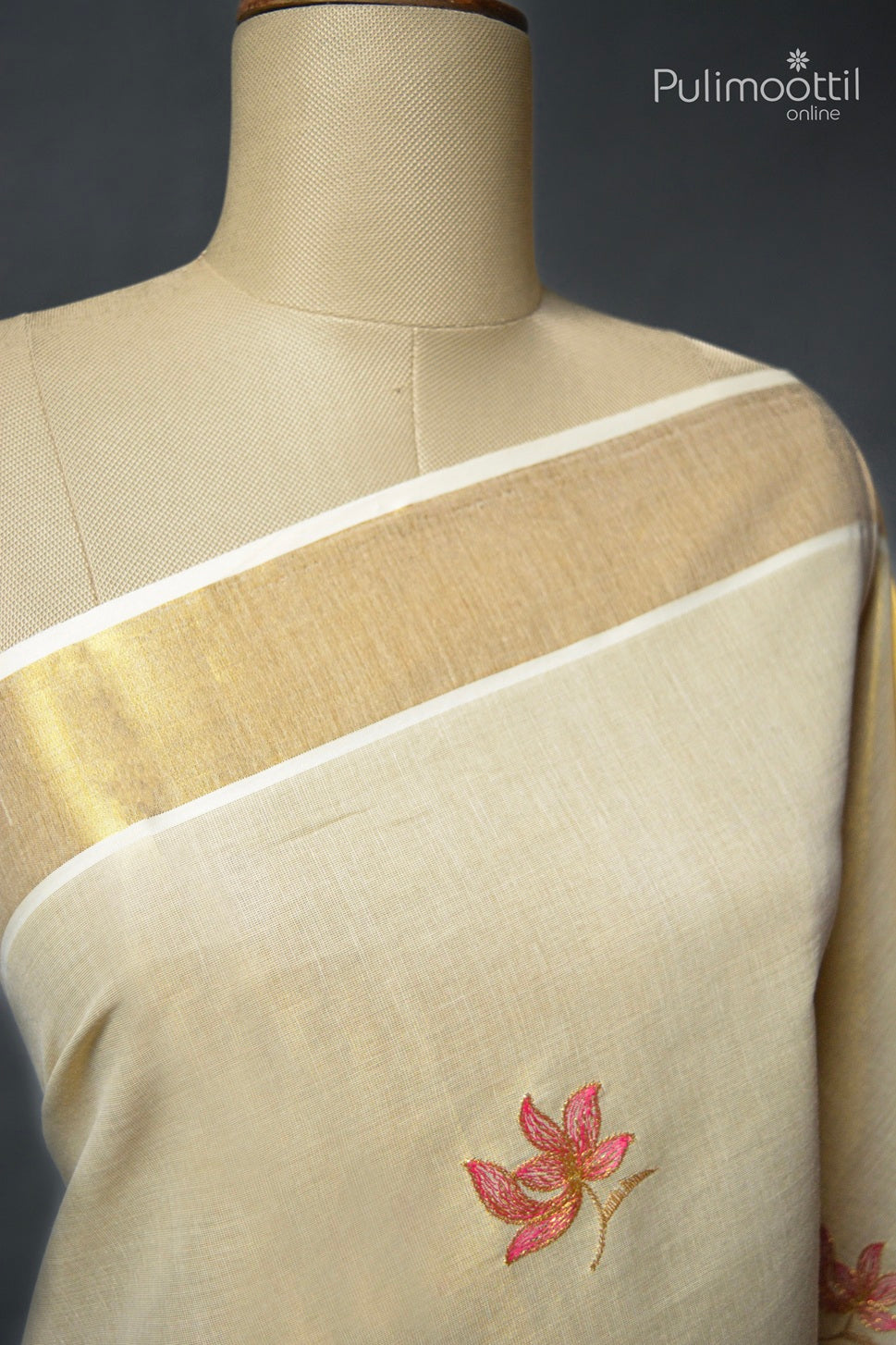 Kerala Traditional Golden Tissue Set Saree