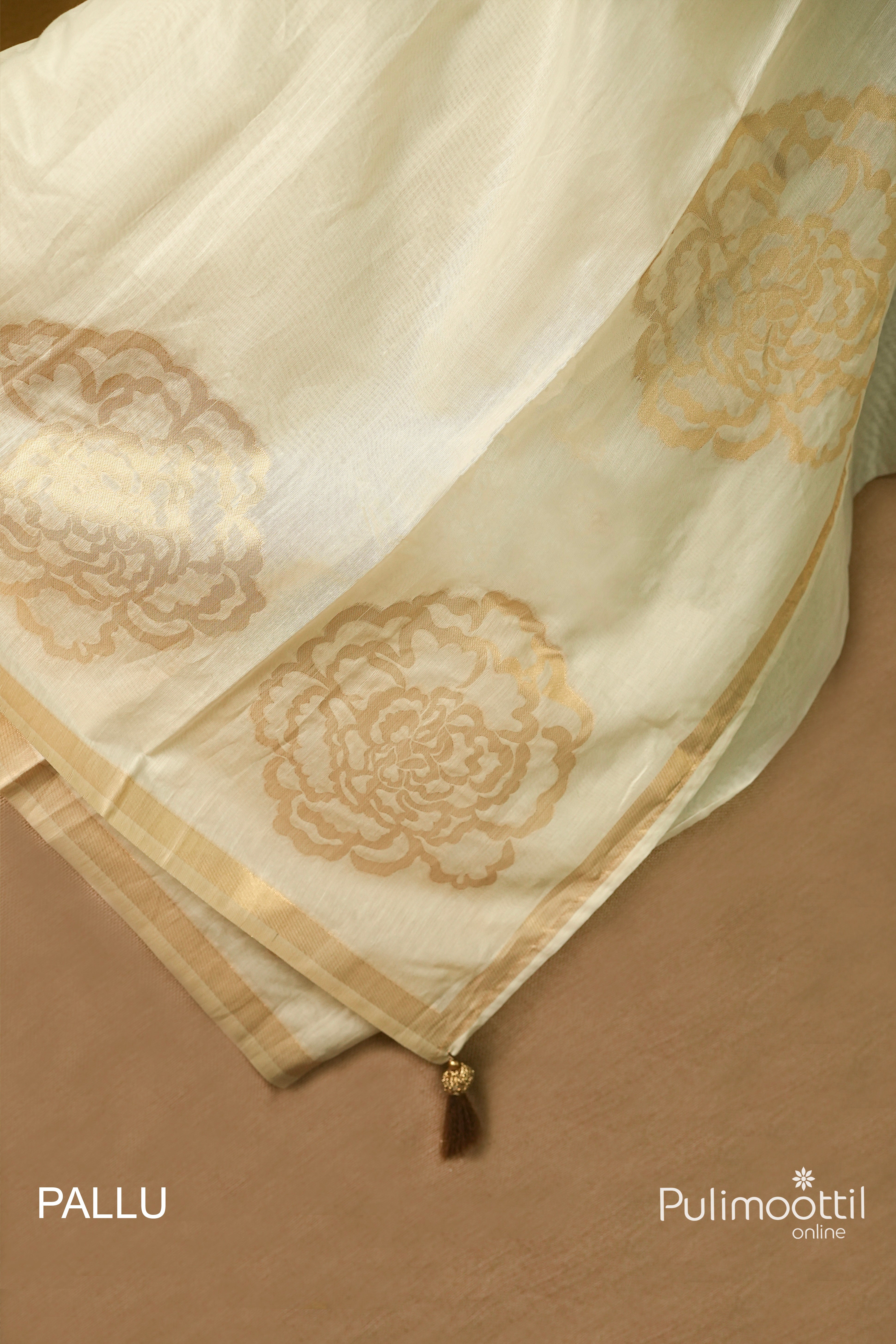 Offwhite Colour Kerala Traditional Chanderi Silk Saree