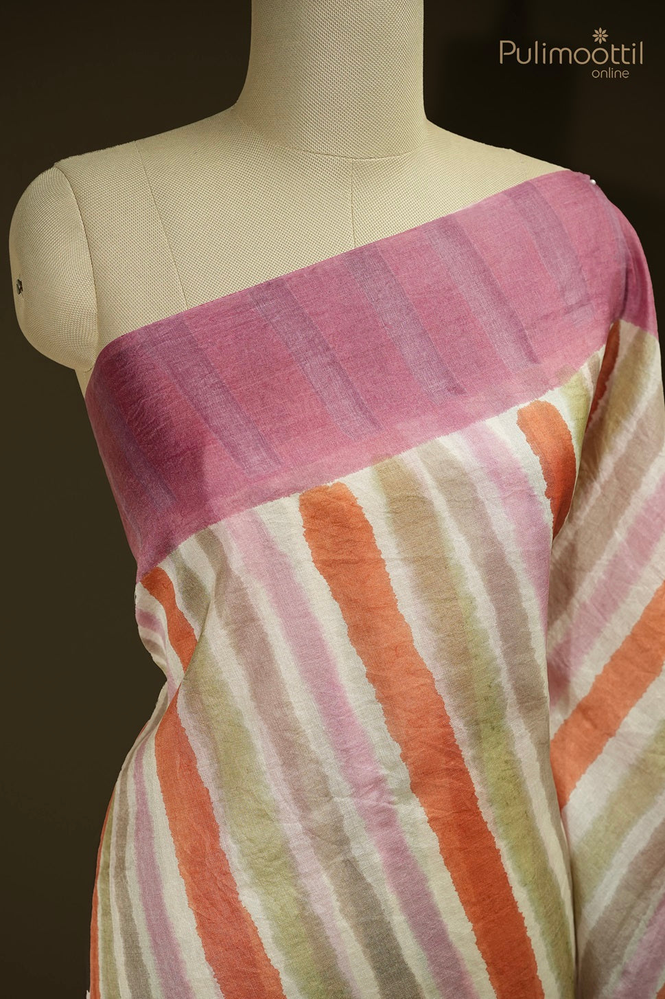 Multicolour Tussar Silk Saree