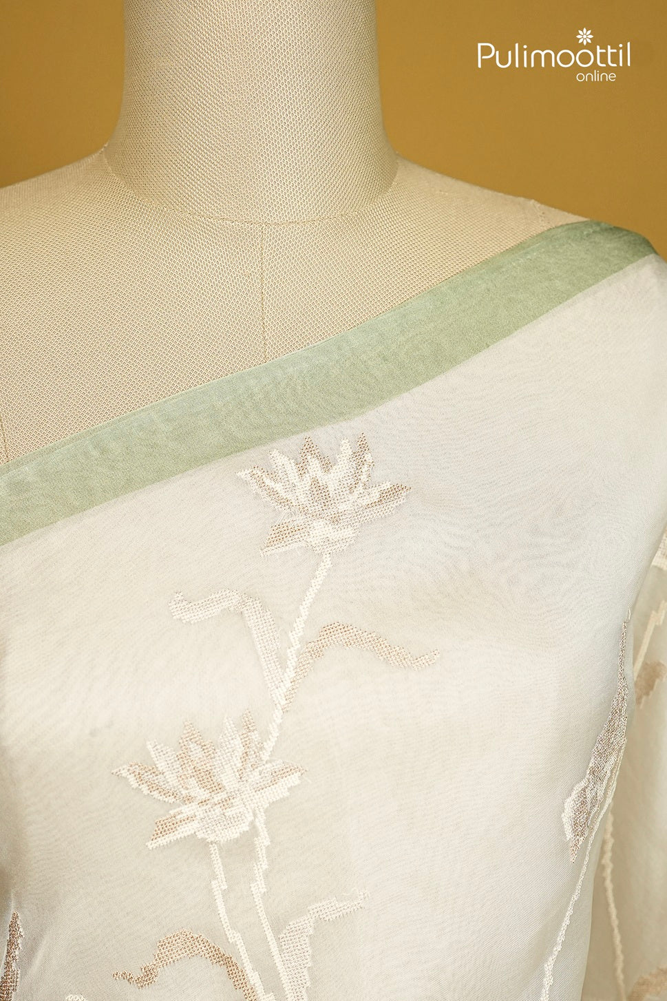 Off White Colour Organza Fancy Saree