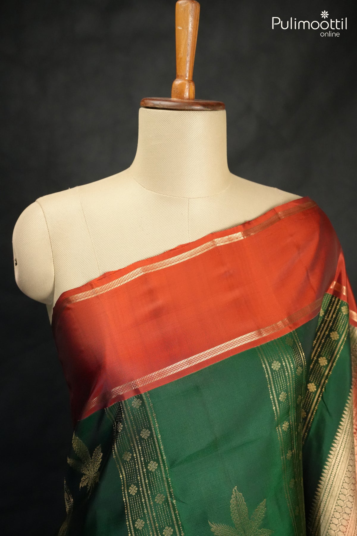 Bottle Green Colour Kanchipuram Soft Silk Saree