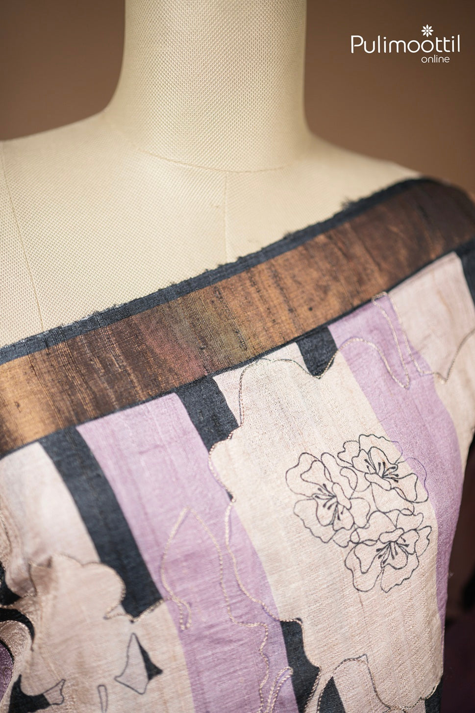 Multicolour Tussar & Jute Silk Saree
