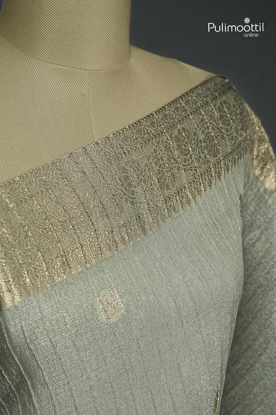 Light Pista Green Colour Semi Tissue Saree