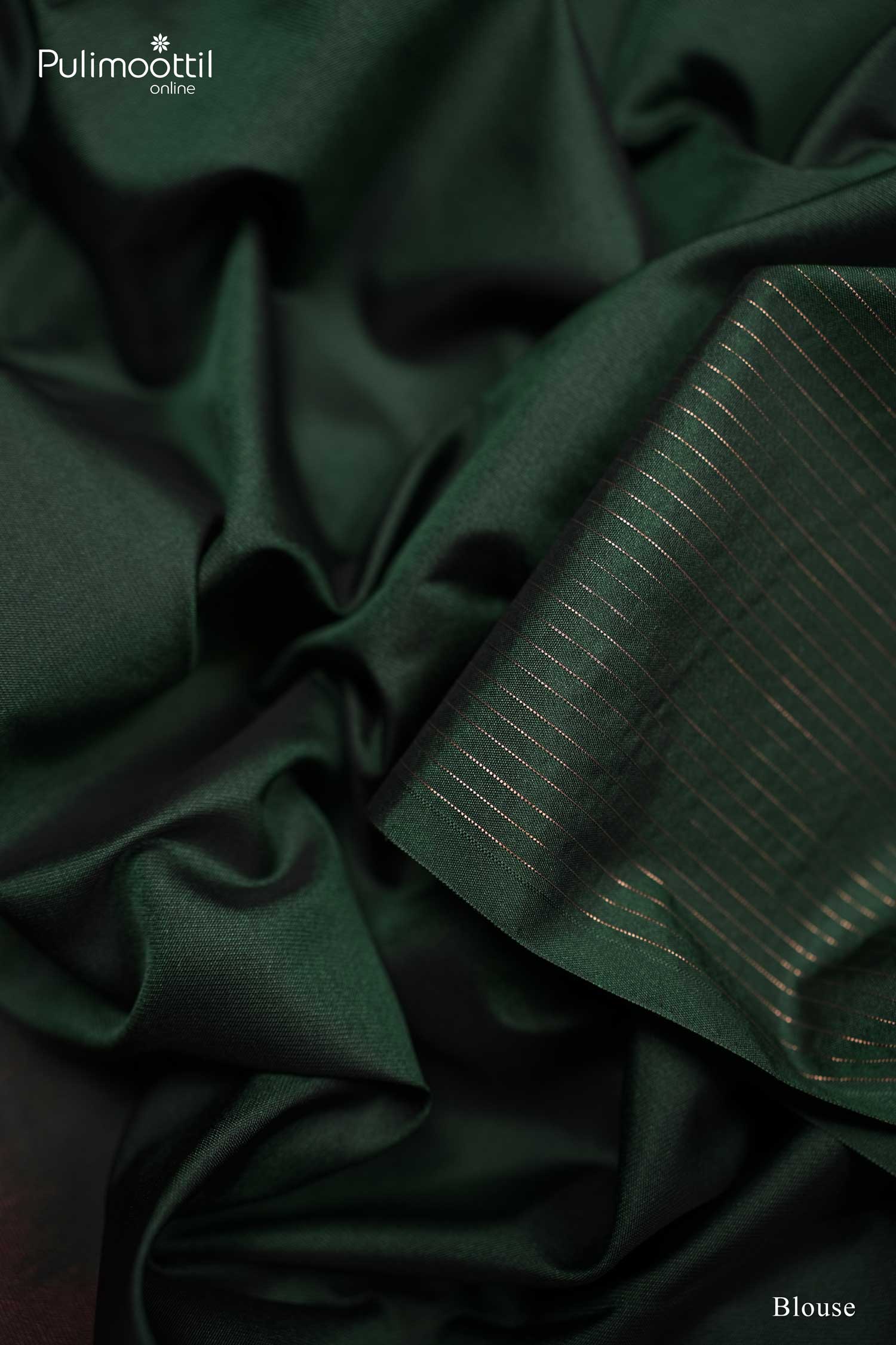 Maroon With Green Border Semi Silk Saree.