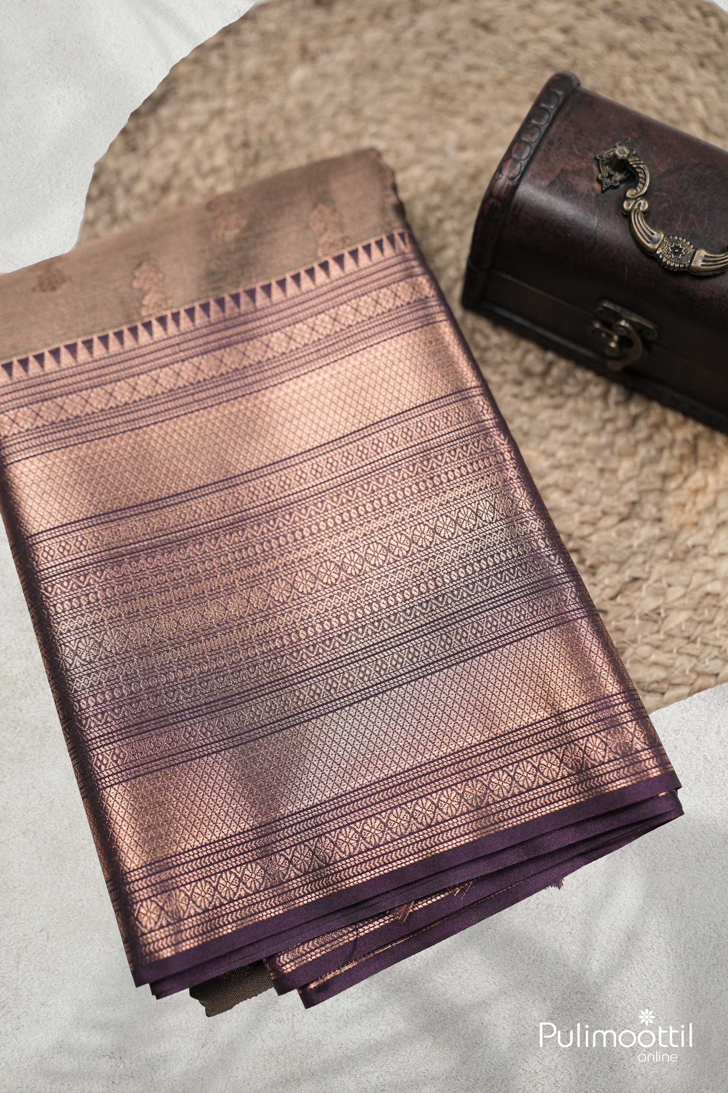 Sage Green Tissue Silk Saree.