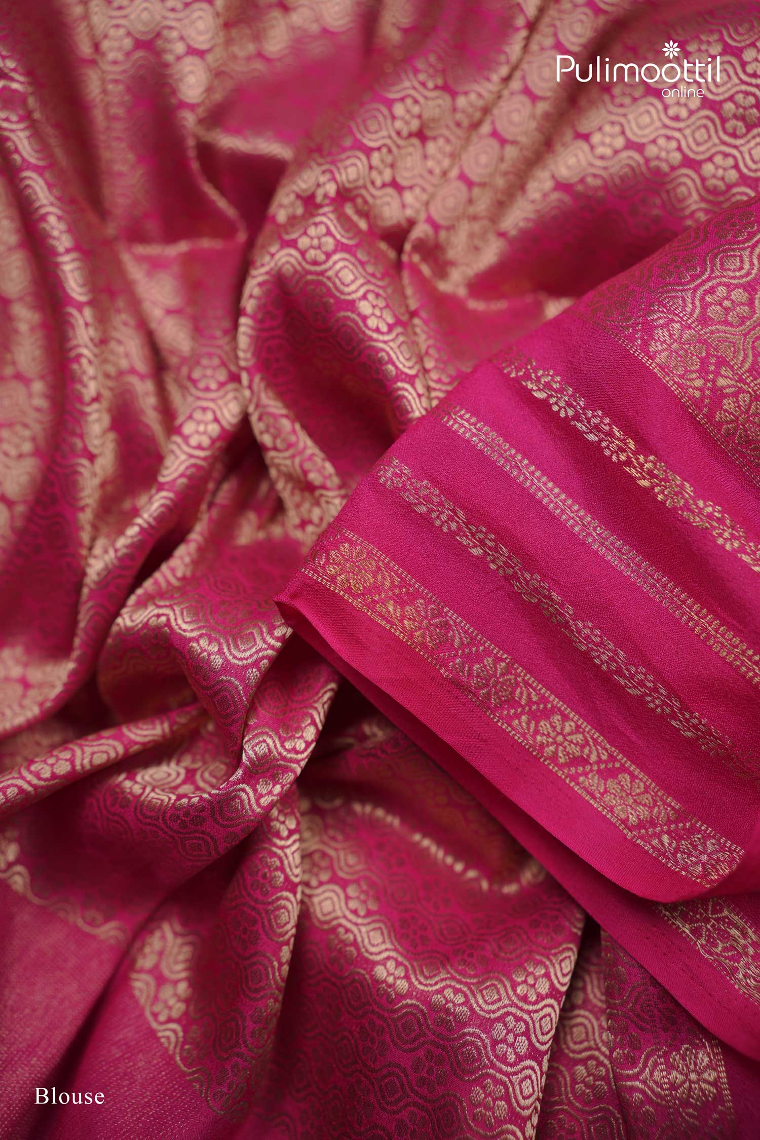 Pink Colour Semi Banarasi Saree.