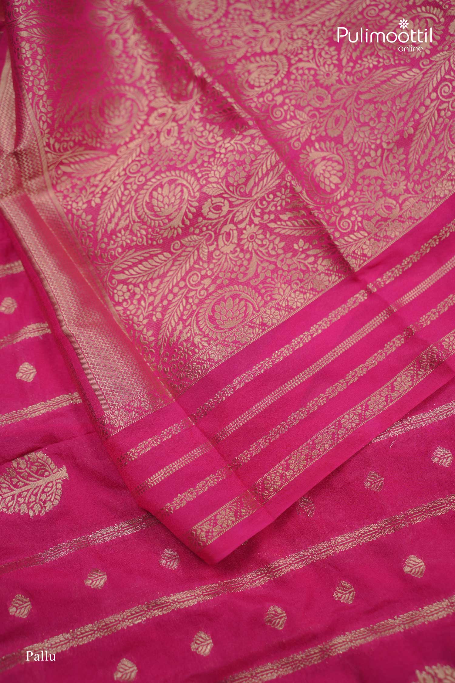 Pink Colour Semi Banarasi Saree.