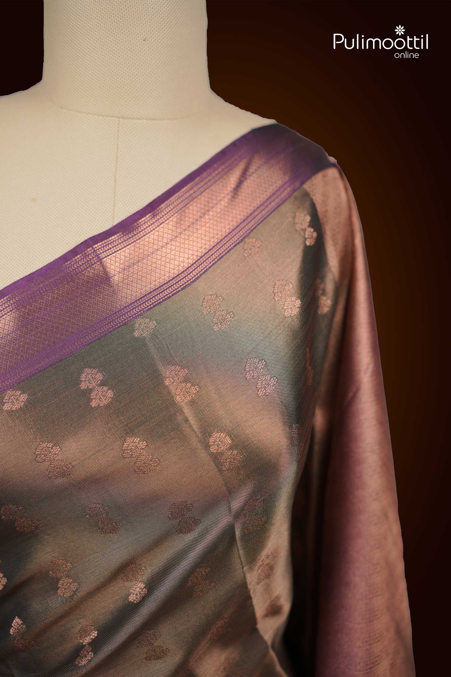 Sage Green Tissue Silk Saree.