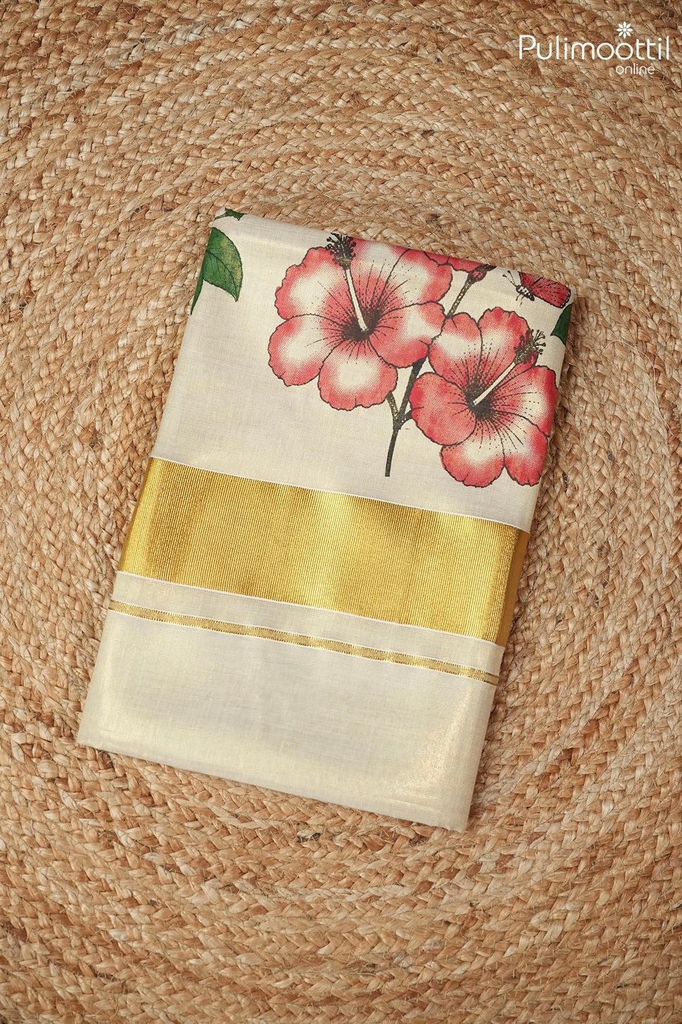 Kerala Traditional Golden Tissue Set Saree